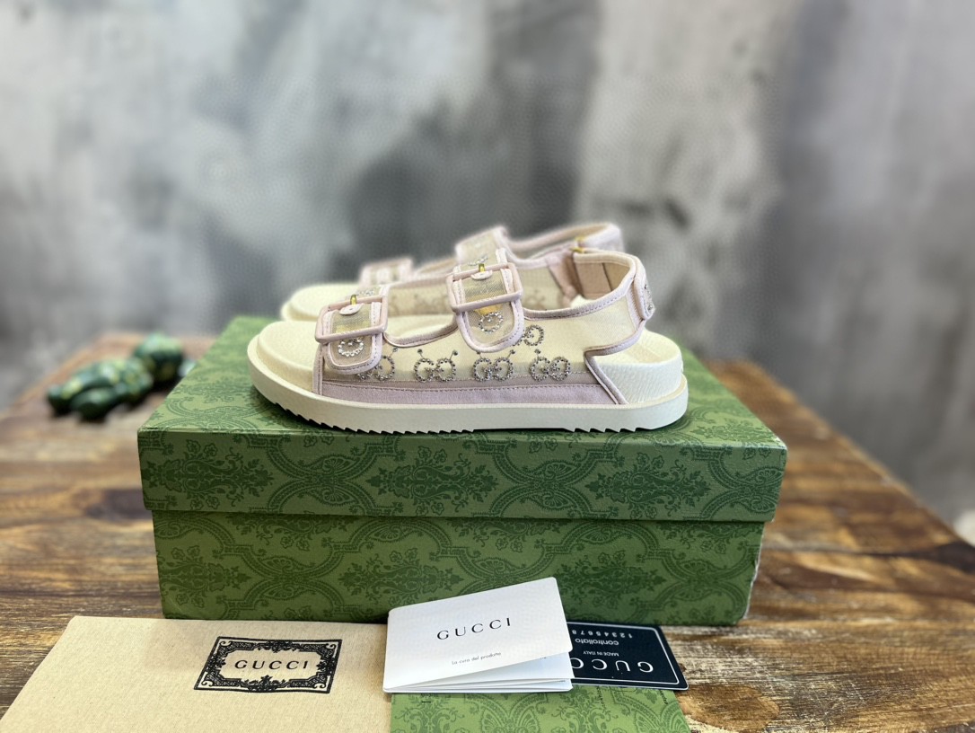 Gvc*1 GG Sandal With Crystals White For Women