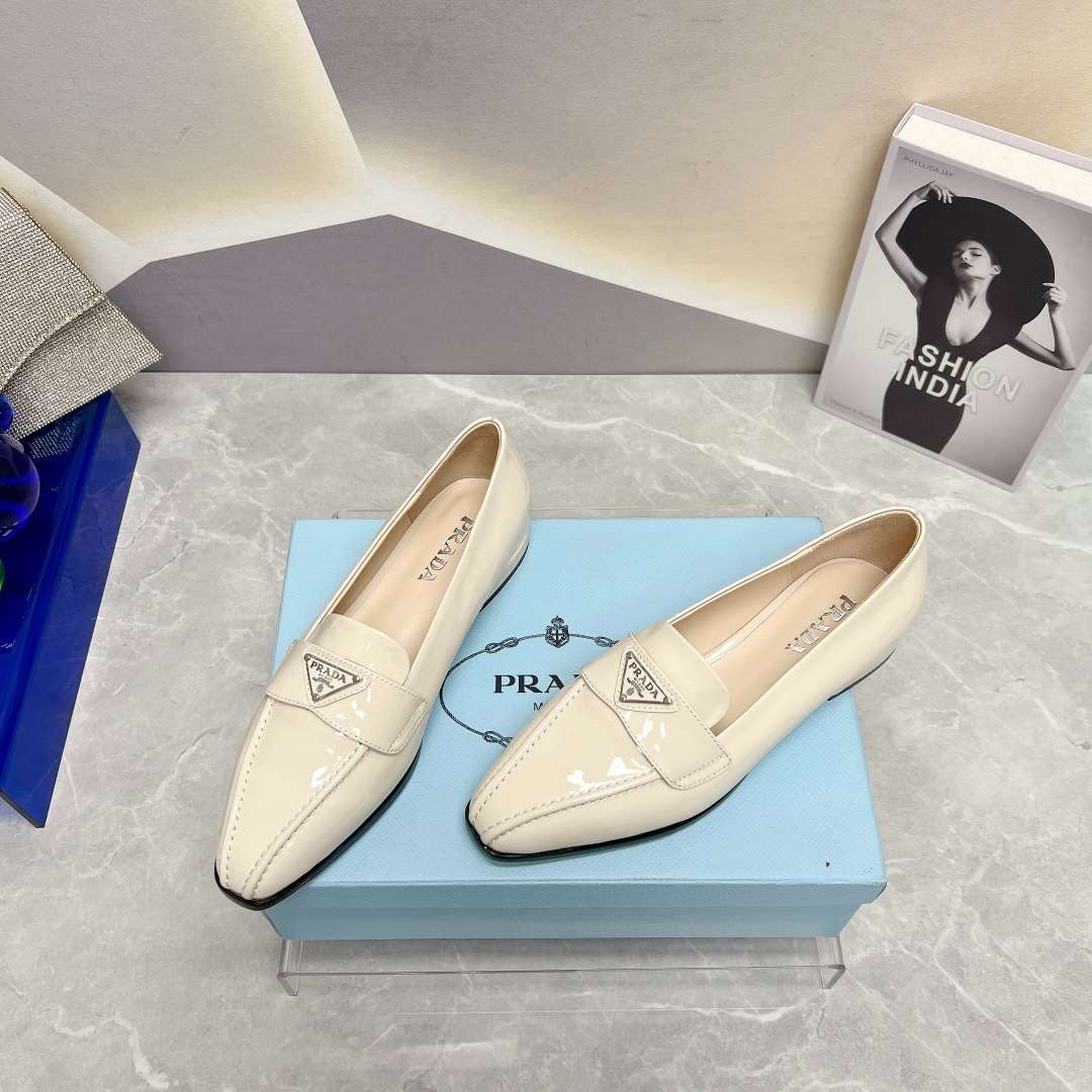 Pra*a Patent Loafers White For Women