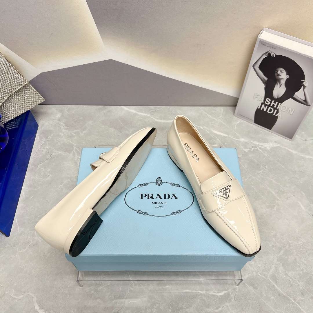 Pra*a Patent Loafers White For Women
