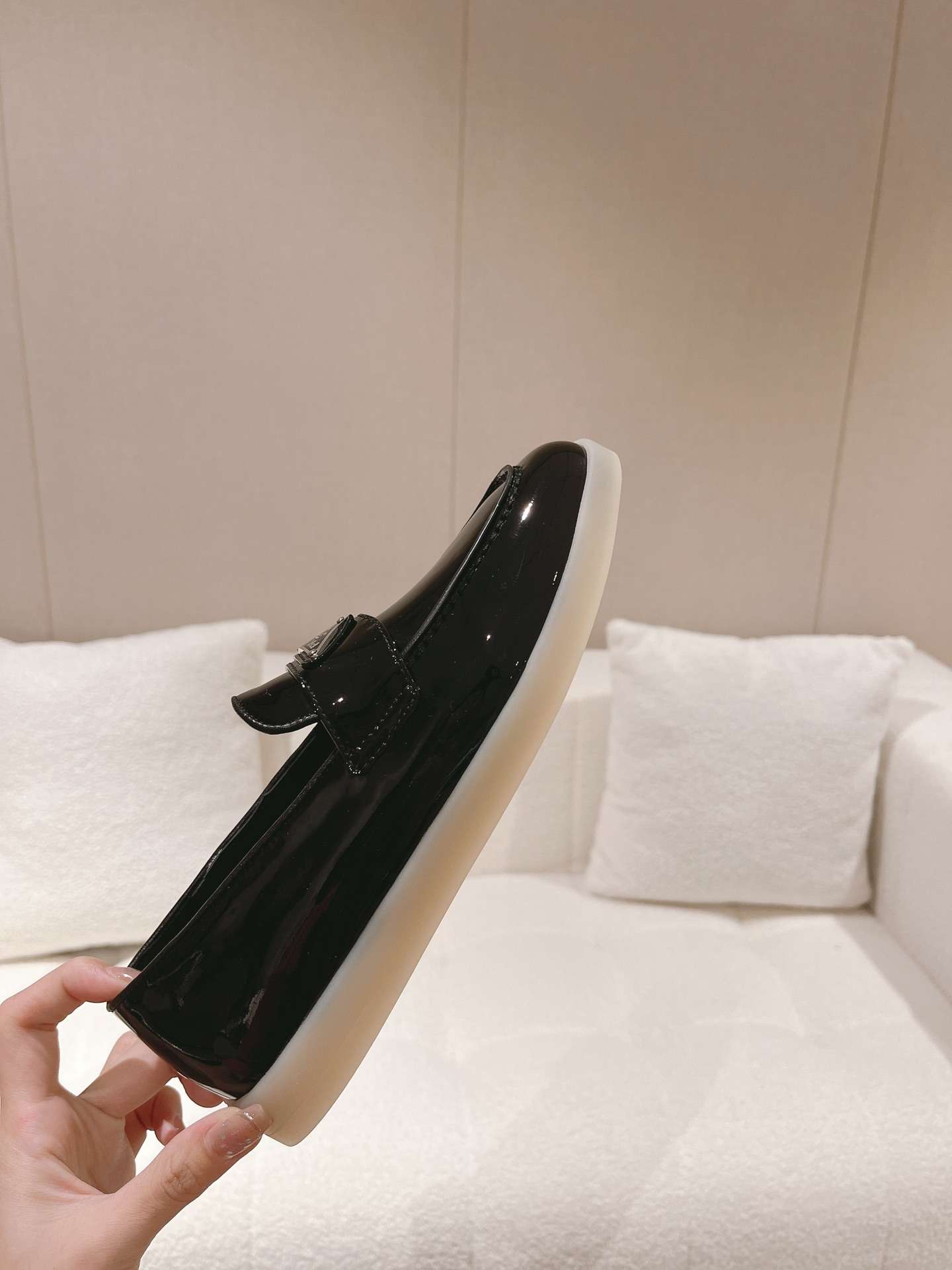 Pra*a Brushed Loafers Black For Women