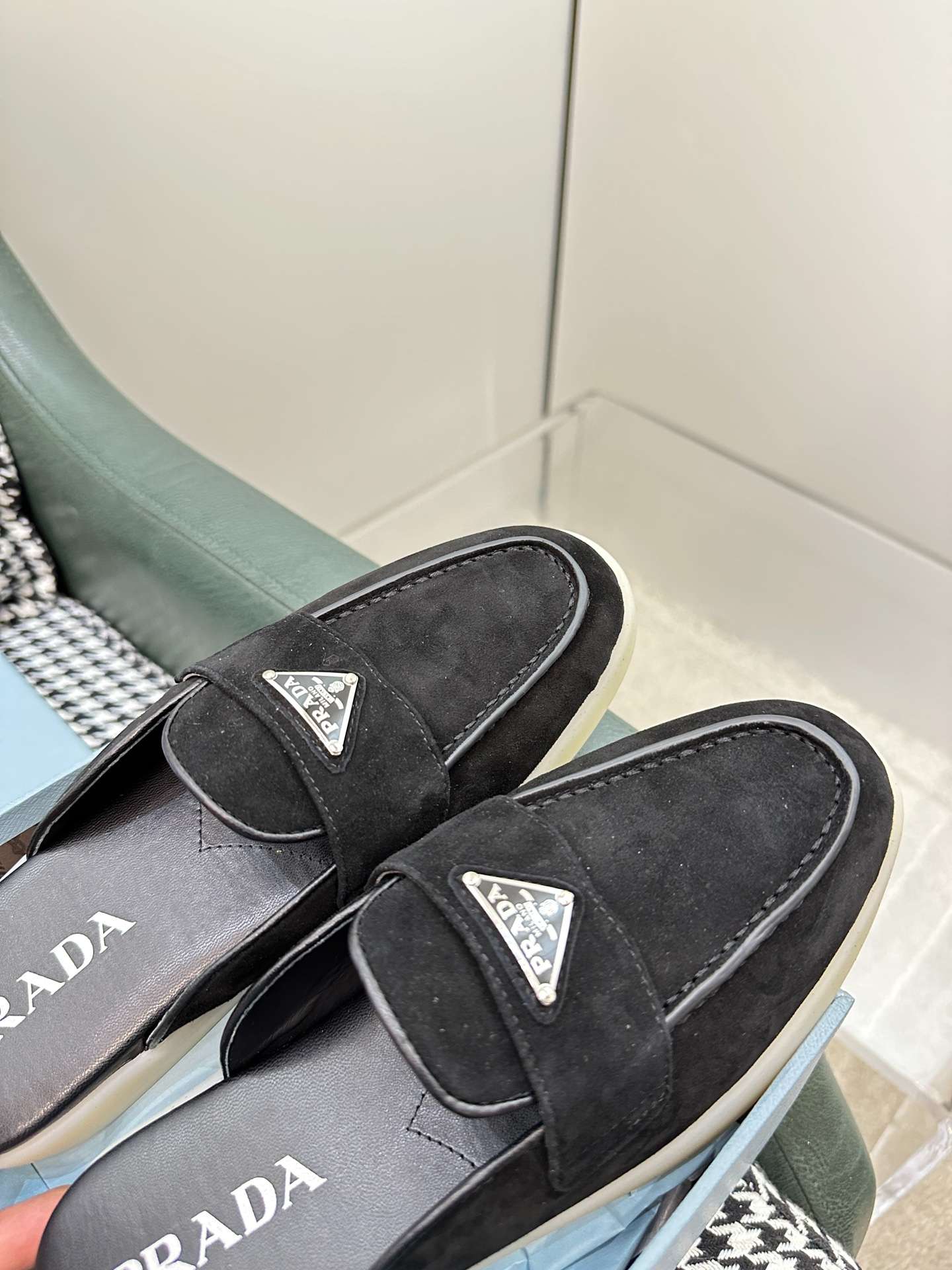 Pra*a Brushed Sabots Black For Women