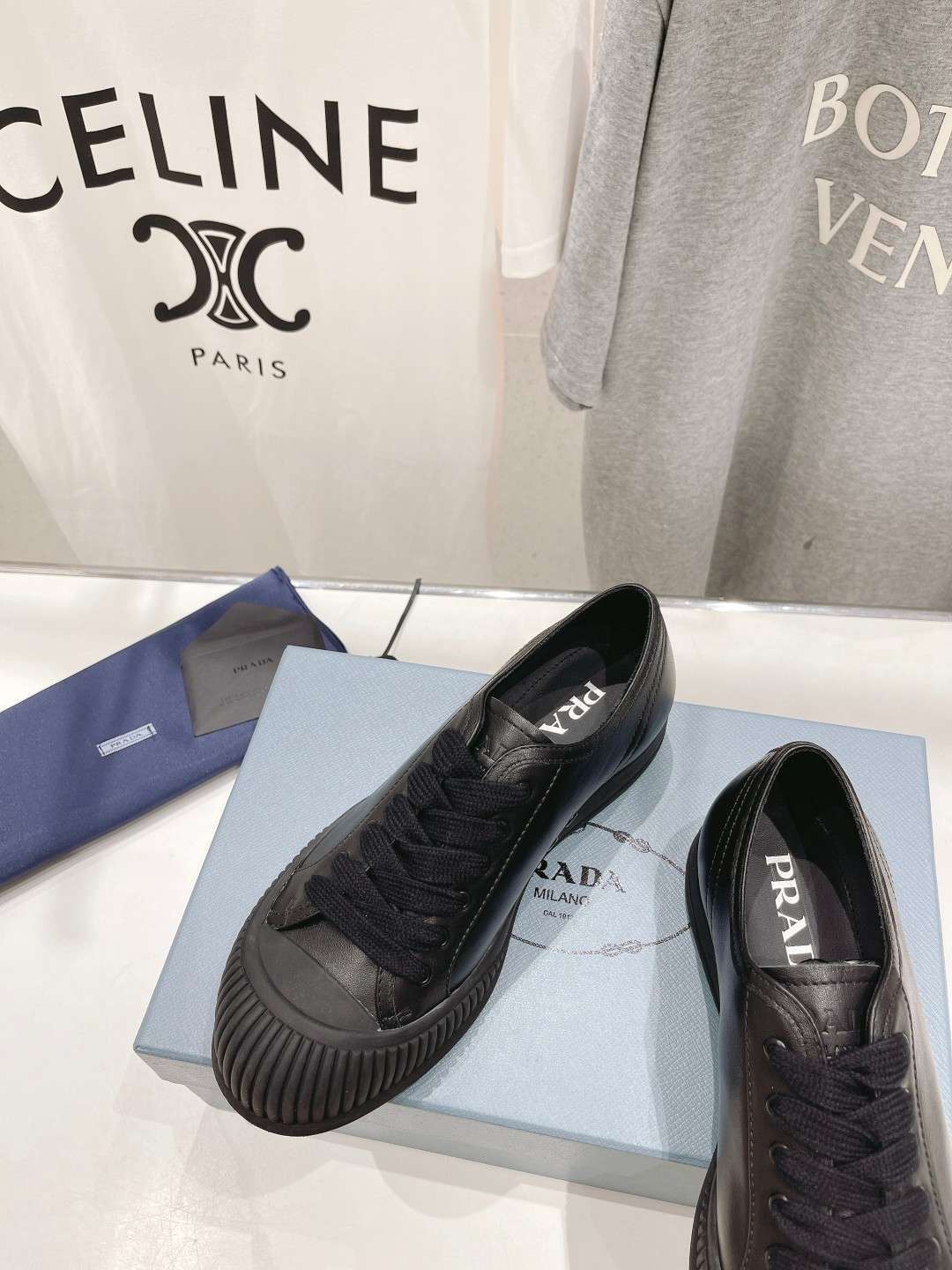 Pra*a Chunky Sole Sneakers Black For Women