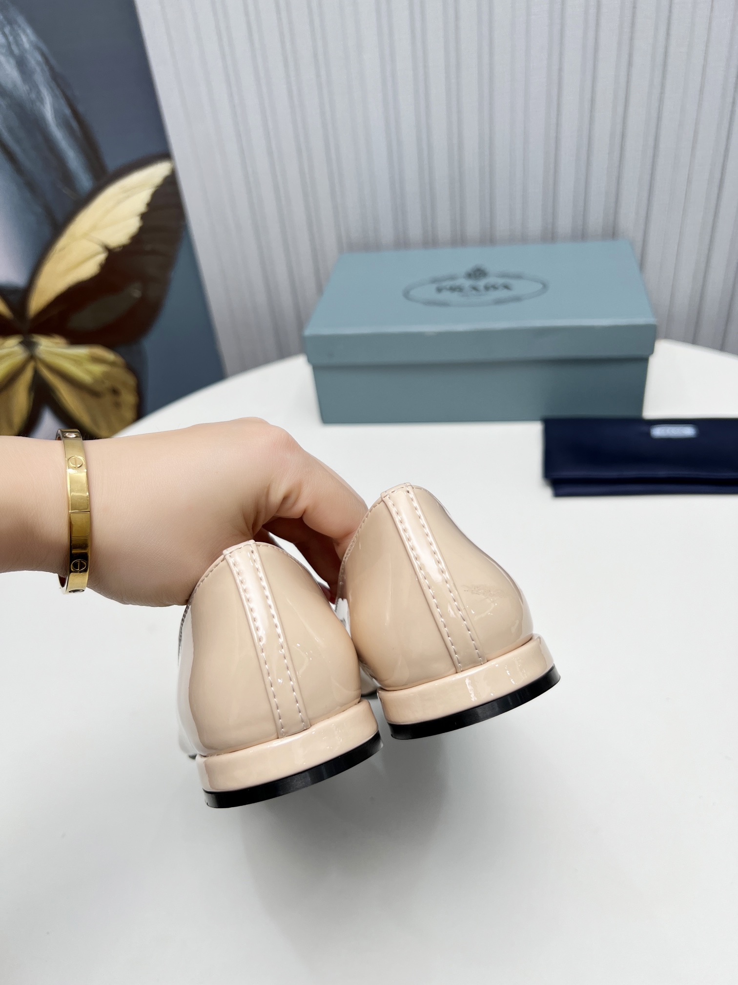 Pra*a Patent Ballerinas Pink For Women