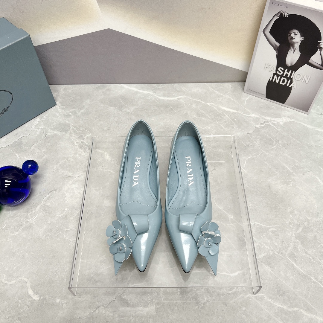 Pra*a Patent Pumps Jade Green For Women