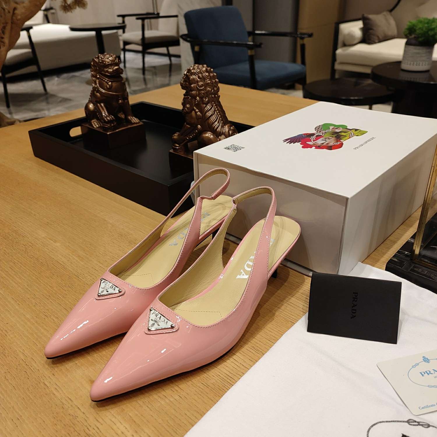 Pra*a Slingback Spike Pumps Pink For Women