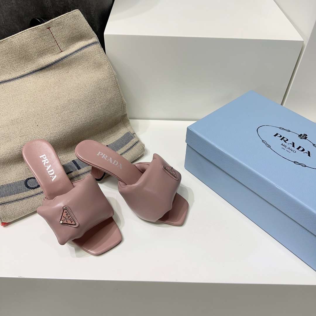 Pra*a Soft Padded Nappa Sandals Pink For Women