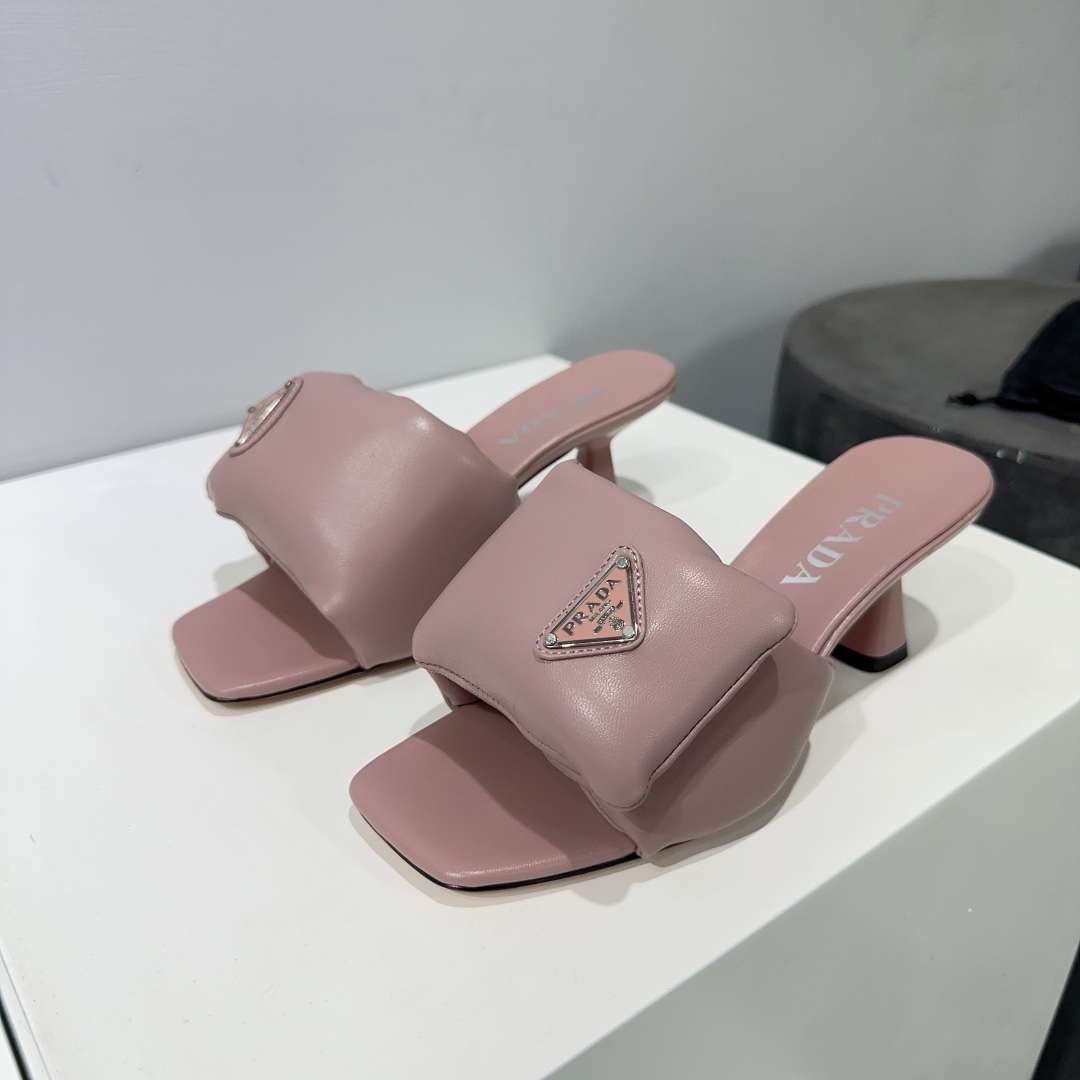 Pra*a Soft Padded Nappa Sandals Pink For Women