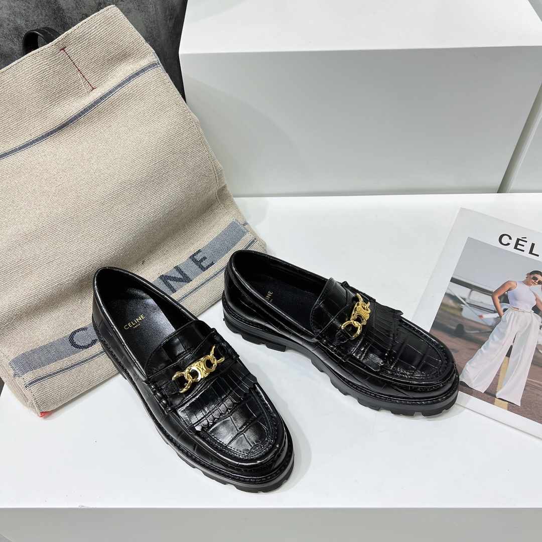 Ce1i*e Margaret Loafer With Triomphe Black For Women