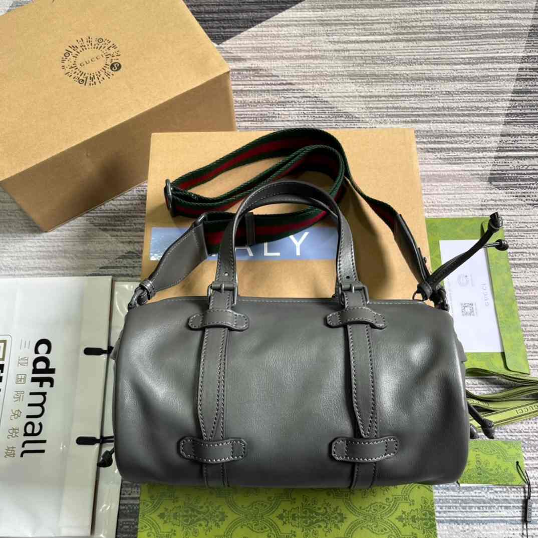 Gvc*1 Small Duffle Bag With Tonal Double G Black/Green Khaki/Grey 11.2 in/28.5cm 725701 AABDE 1060