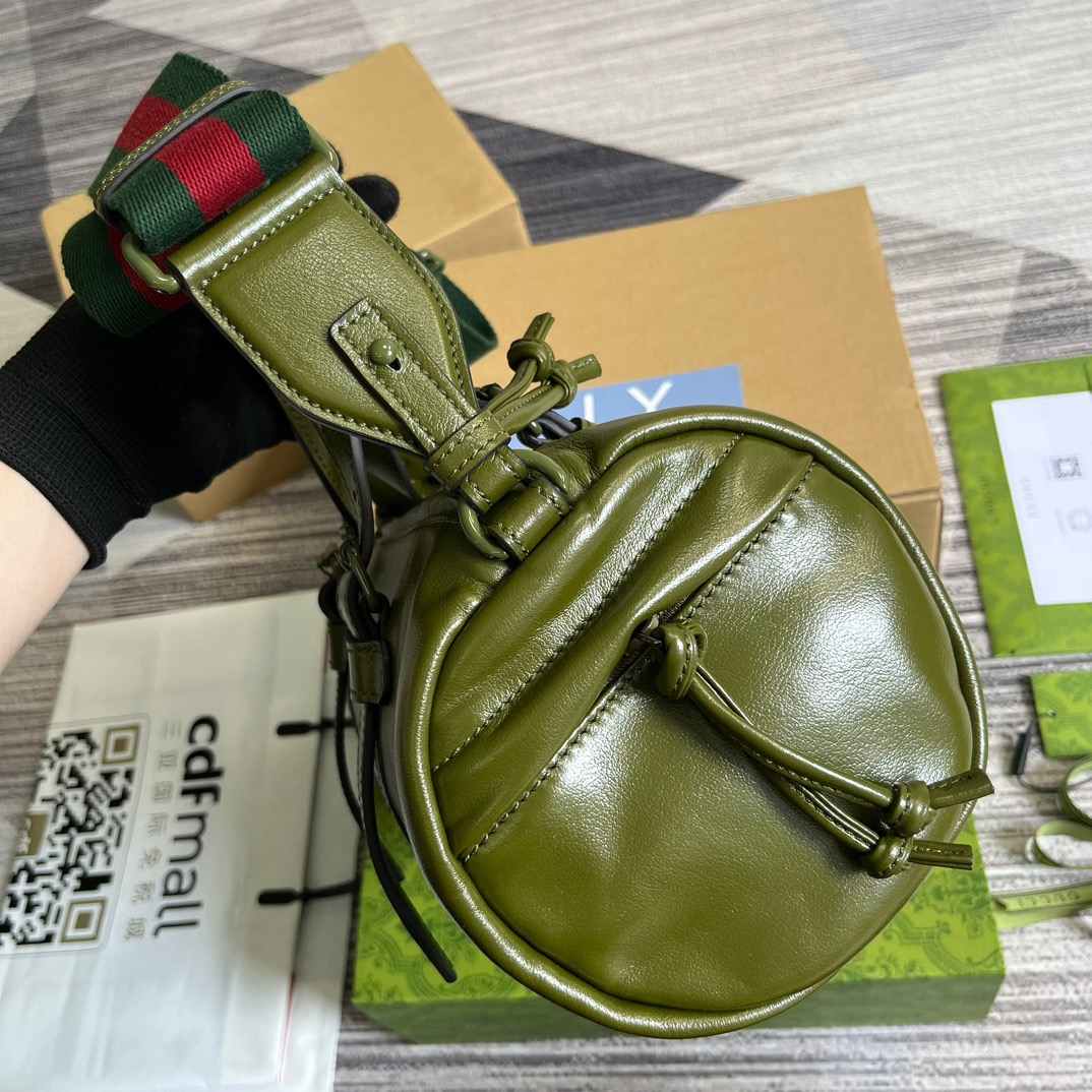Gvc*1 Small Duffle Bag With Tonal Double G Black/Green Khaki/Grey 11.2 in/28.5cm 725701 AABDE 1060