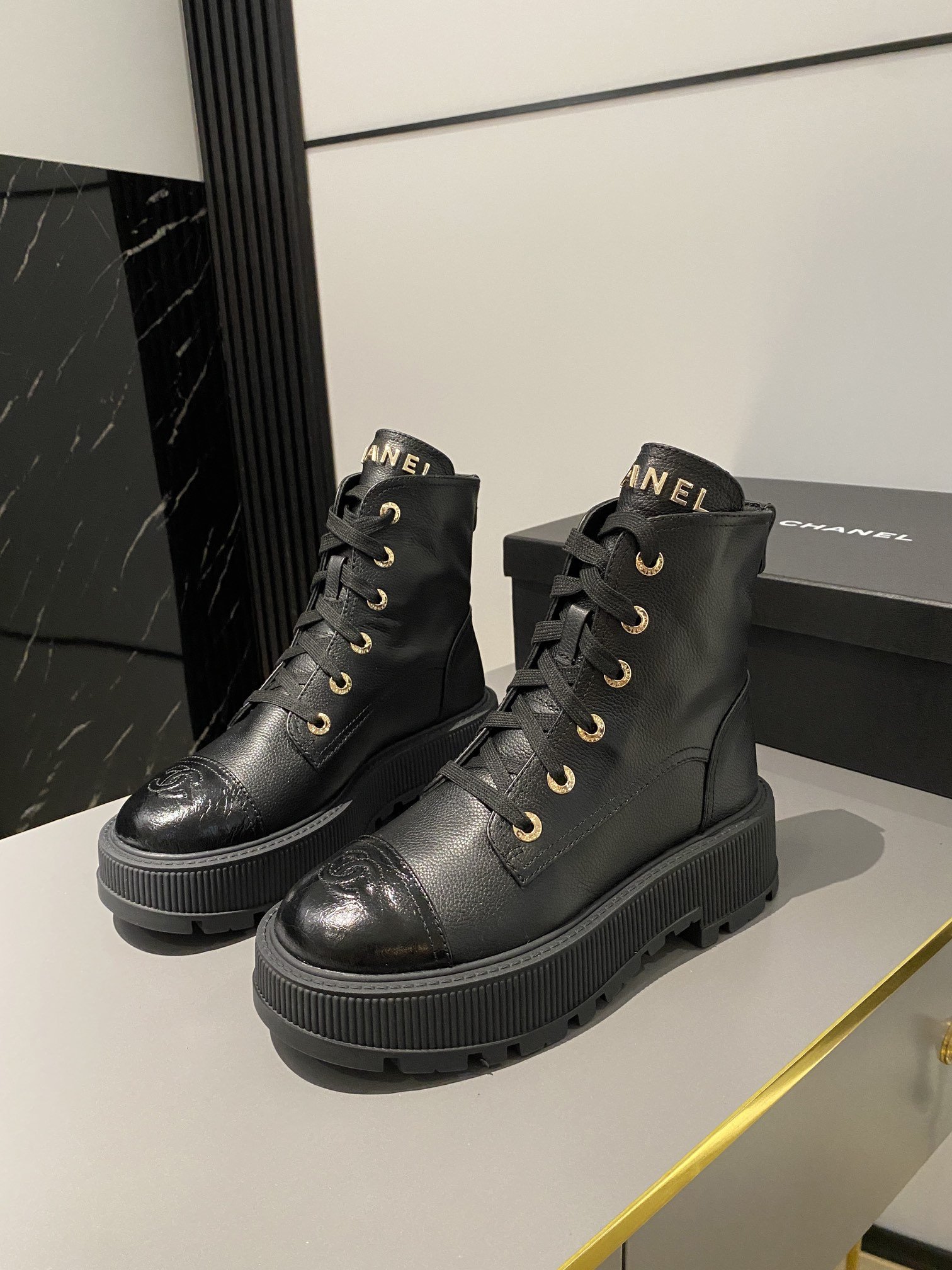 Ch**el Short Boots Black For Women