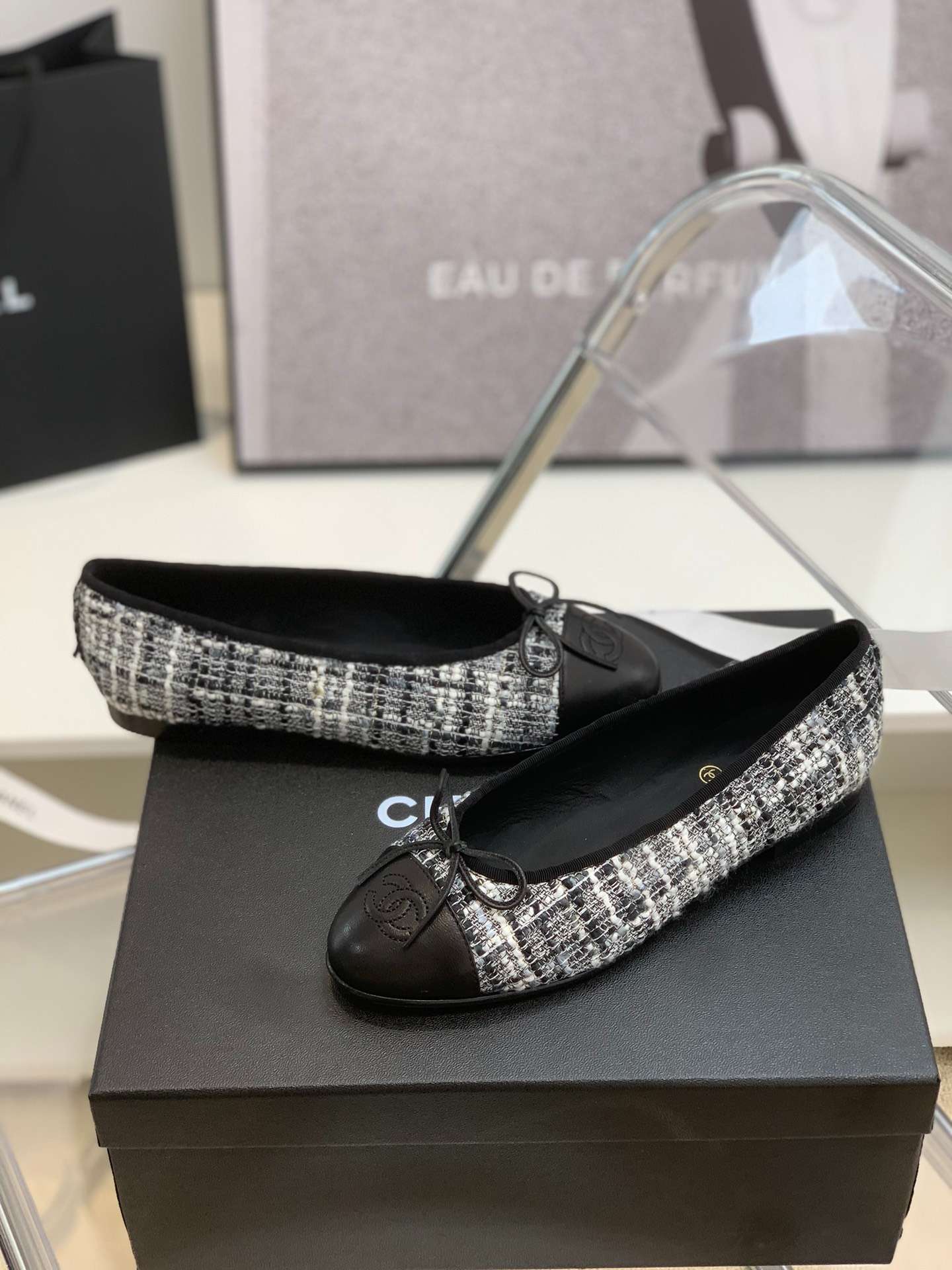 Ch**el Ballet Flats White For Women