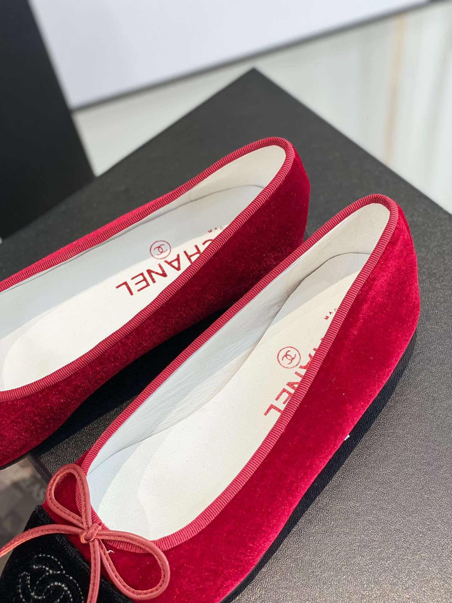 Ch**el Ballet Flats Red For Women