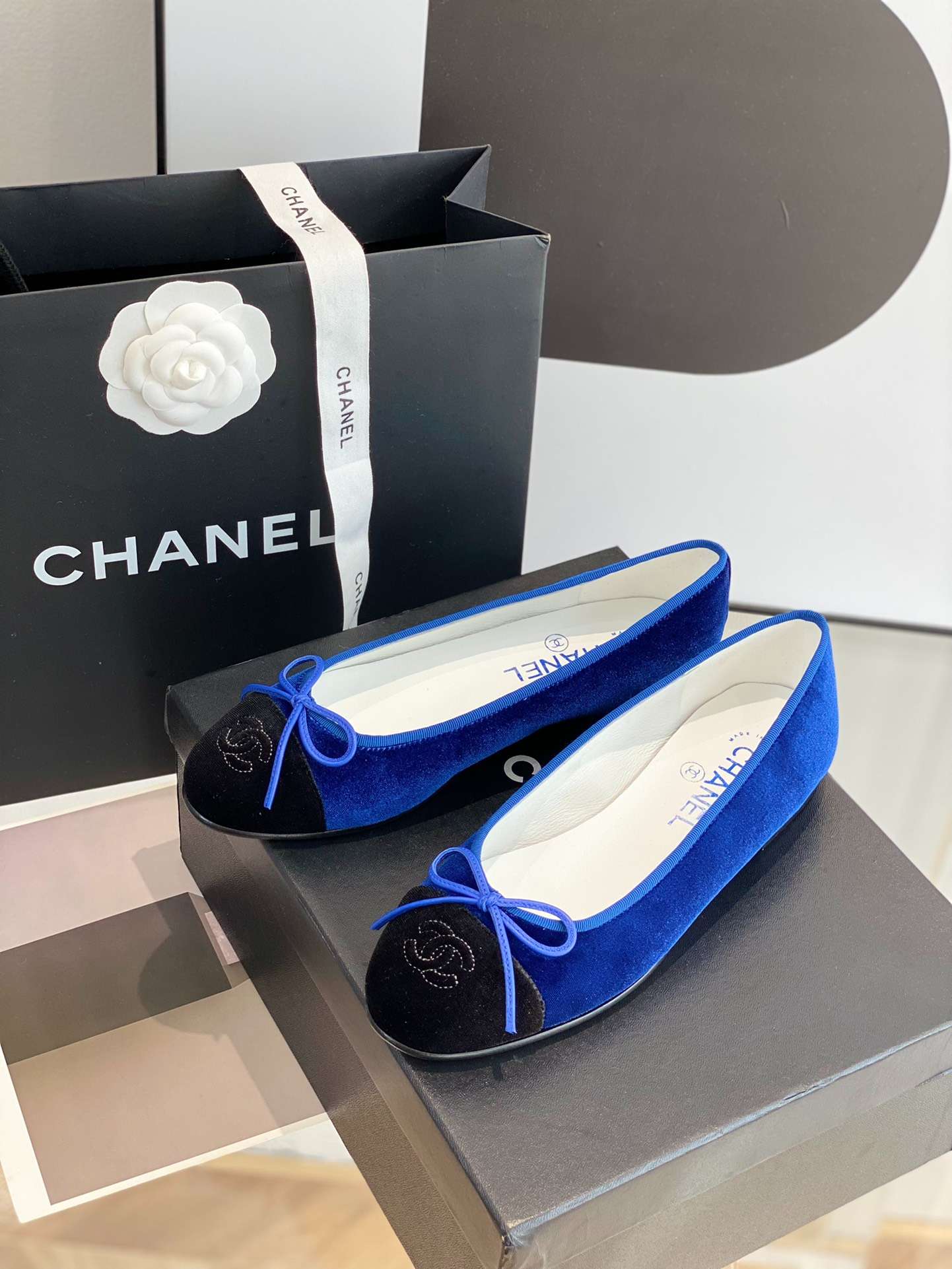Ch**el Ballet Flats Blue For Women