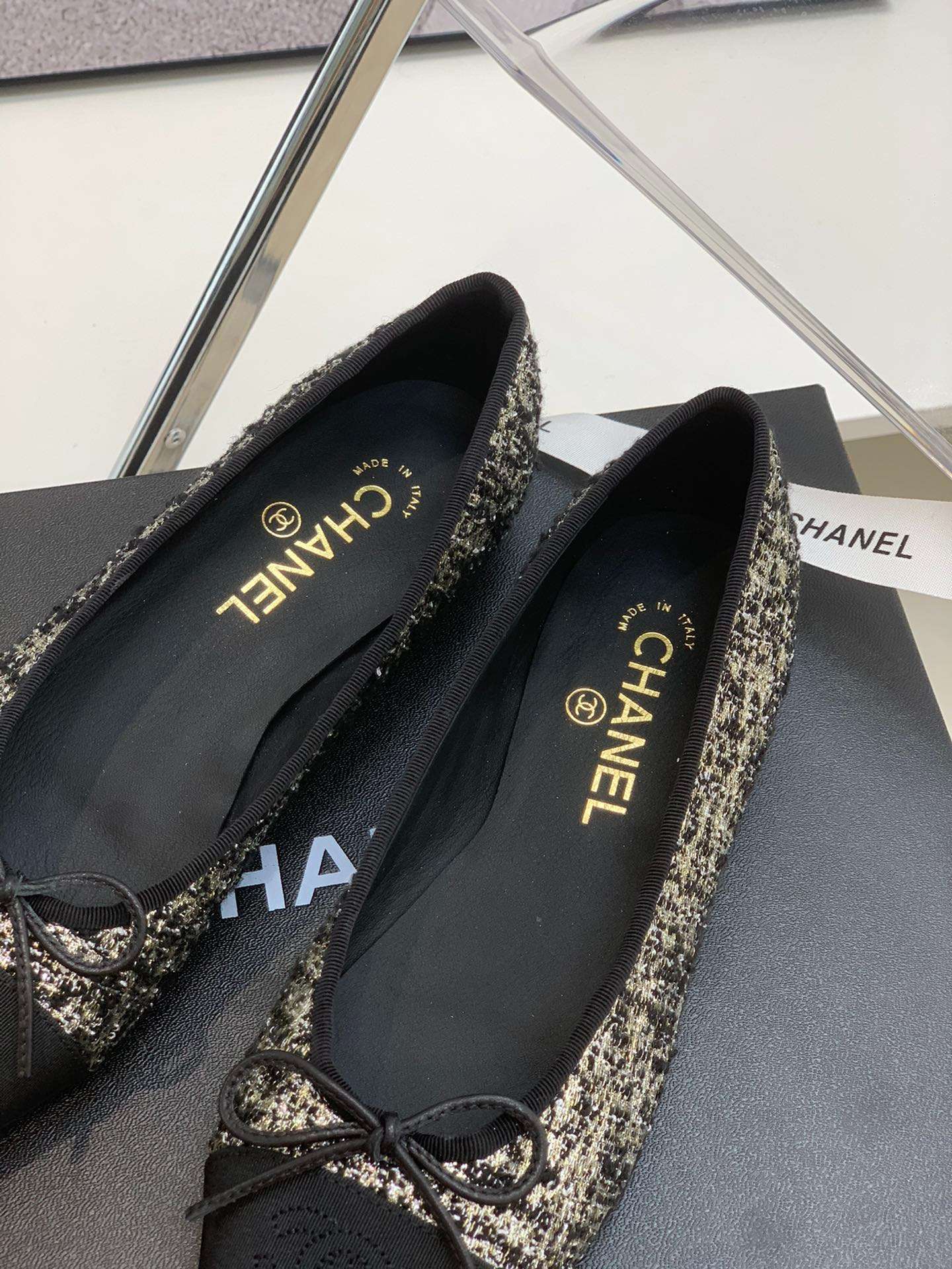 Ch**el Ballet Flats Grey For Women