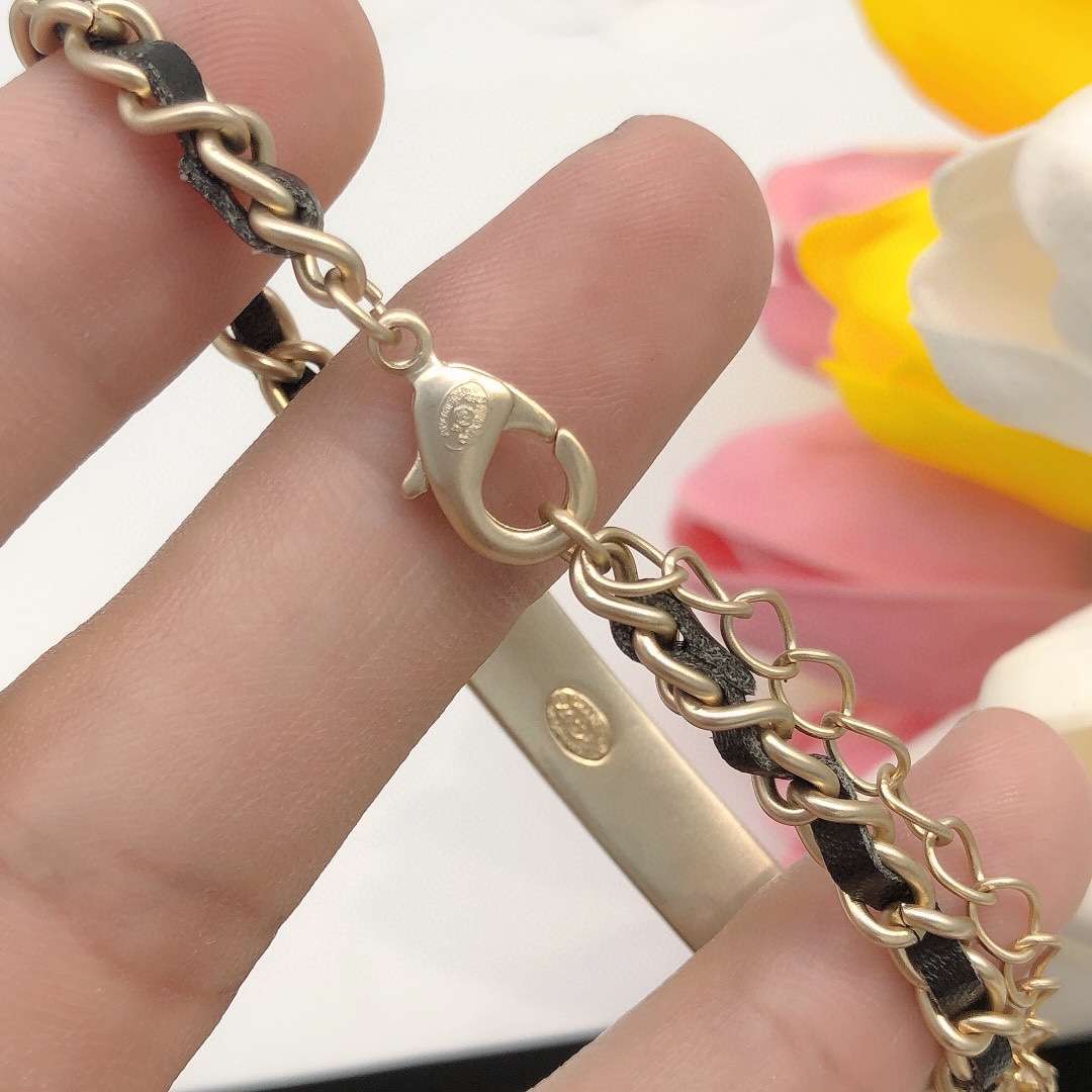 Ch**el C-Shaped Bracelet Gold For Women