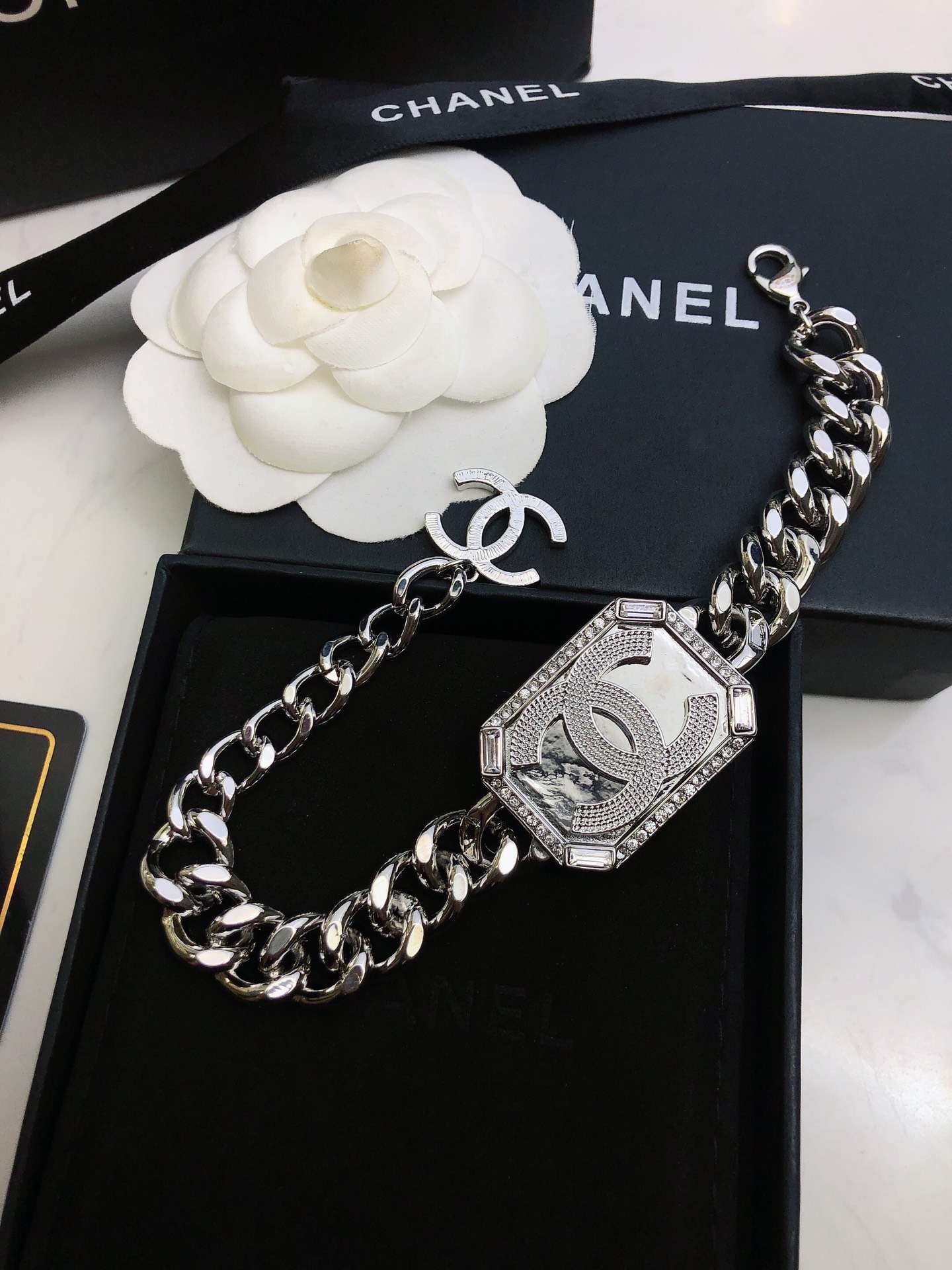 Ch**el Perfume Bracelet Silver For Women