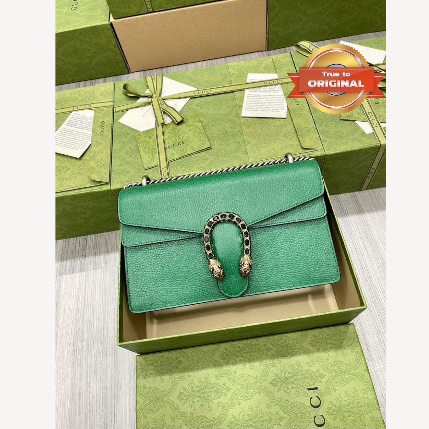 [True-to-ORIGINAL] Gvc*1 Dionysus Shoulder Bag Green For Women 11in/28cm 400249 CAOGX 3120