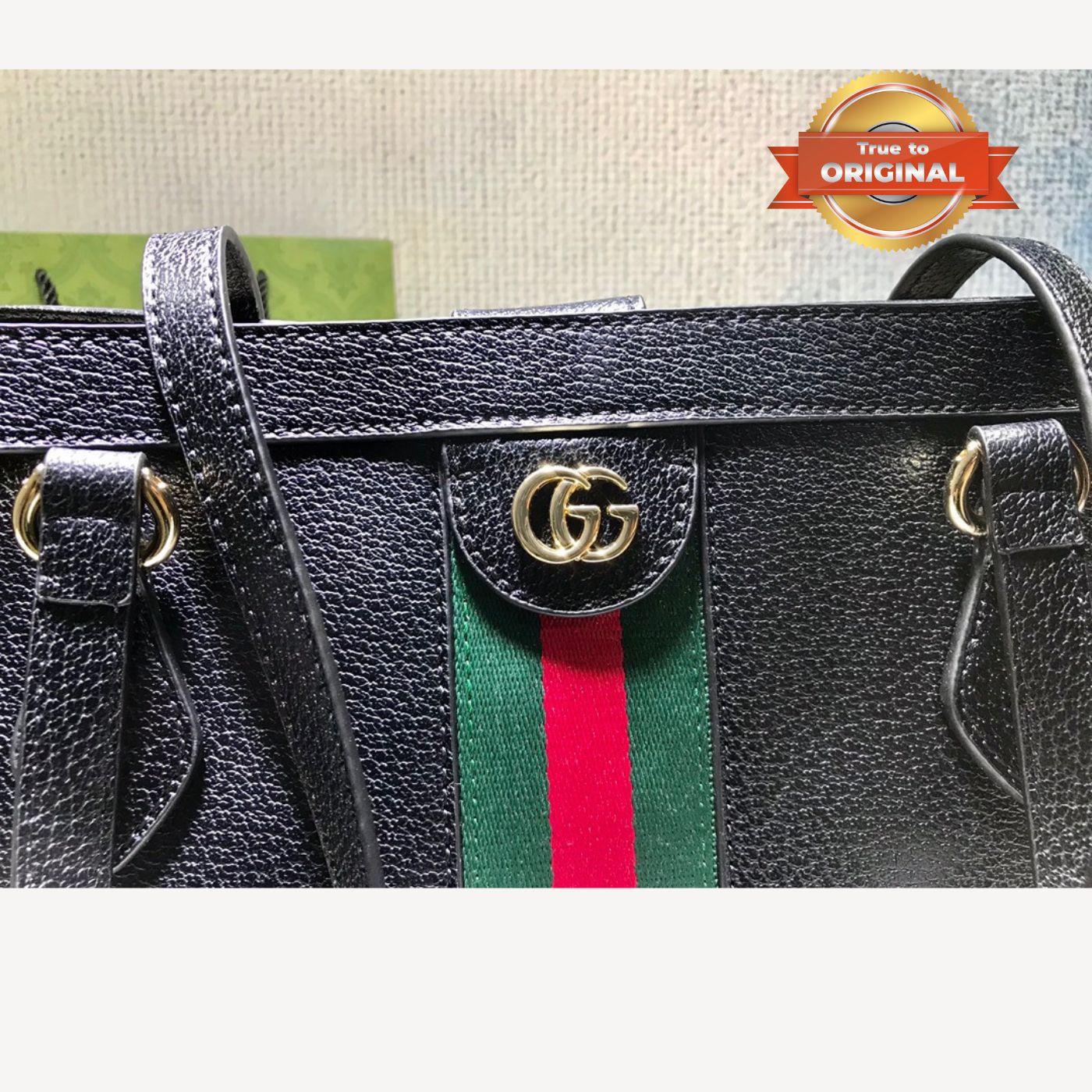 [True-to-ORIGINAL] Gvc*1 Ophidia Medium Tote Black For Women 15in/38cm GG 631685 CWG1A 1060