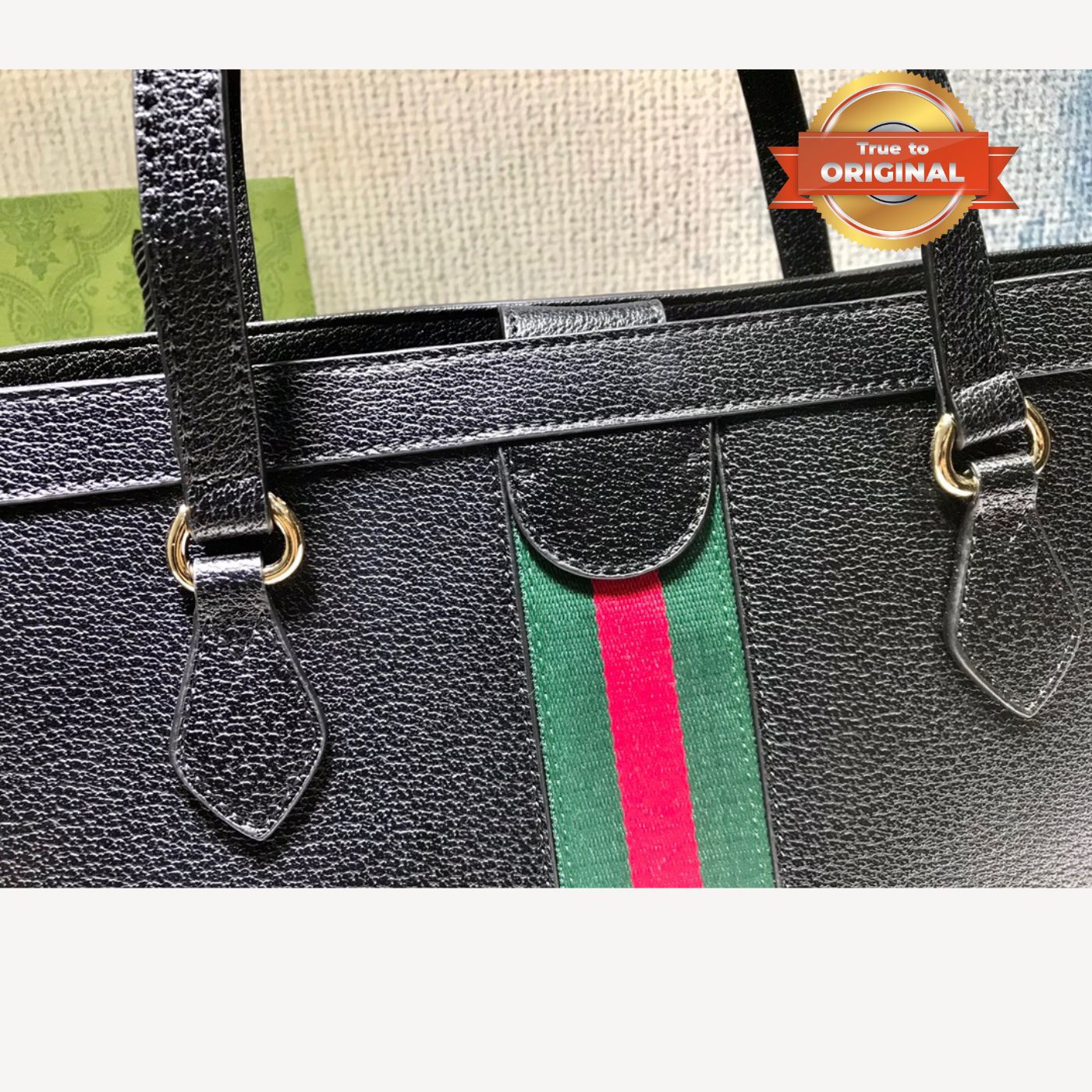 [True-to-ORIGINAL] Gvc*1 Ophidia Medium Tote Black For Women 15in/38cm GG 631685 CWG1A 1060