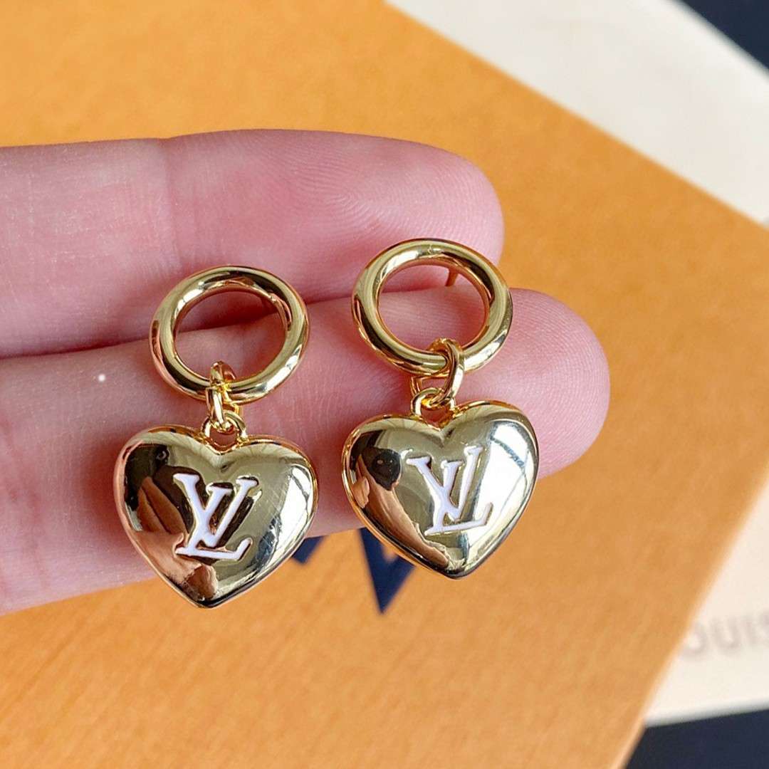 L0vis Vvtt0n LV Letter Earrings Gold For Women