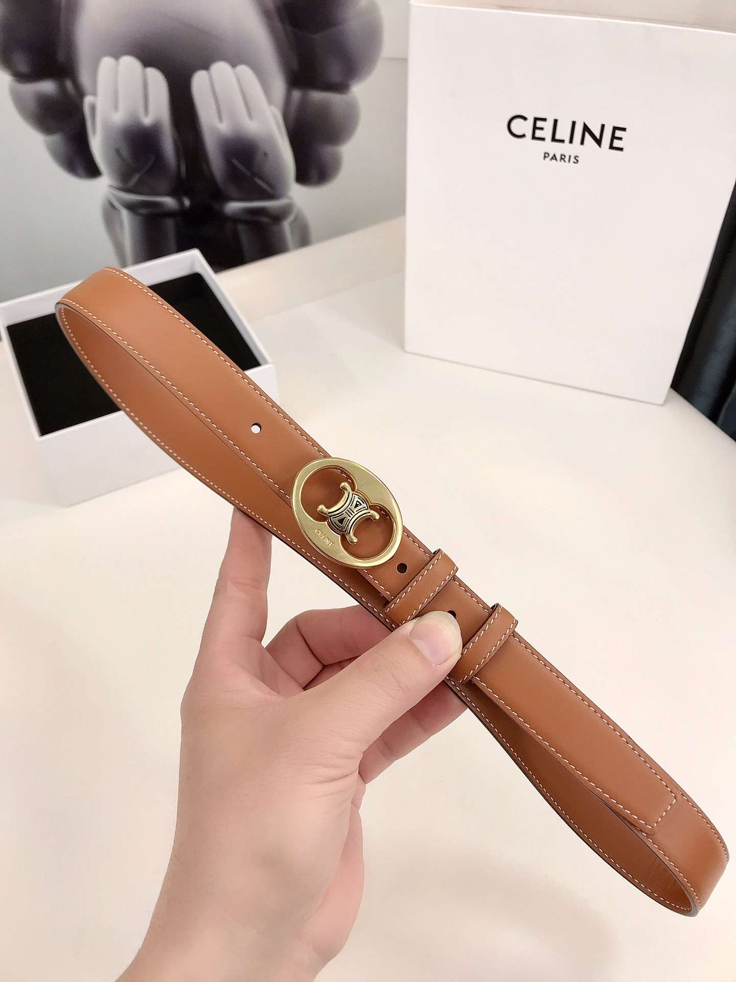 Ce1i*e Triomphe Belt Brown For Women