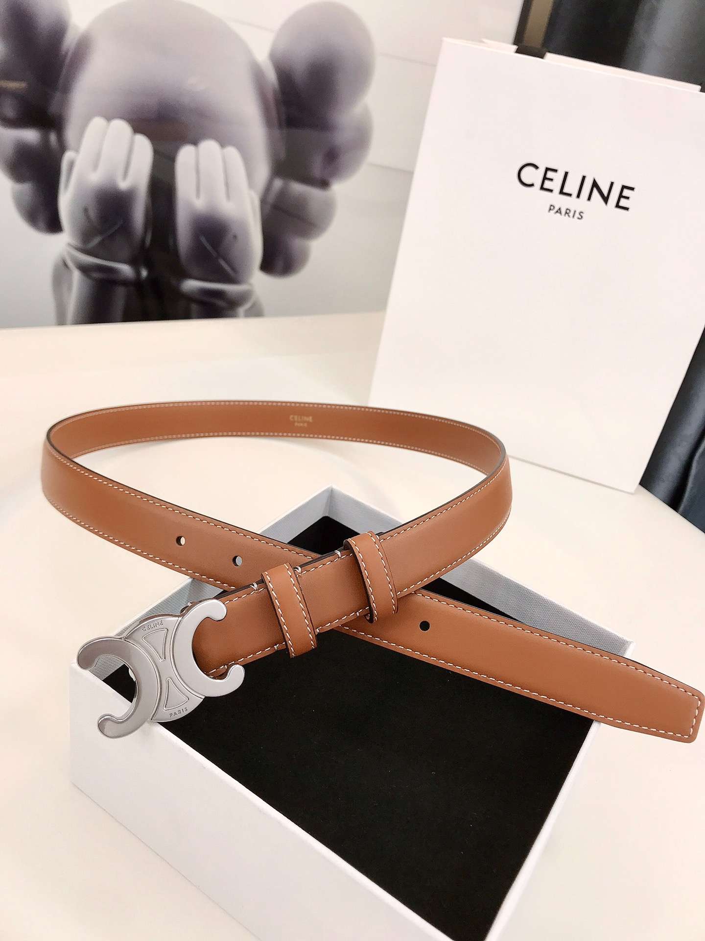 Ce1i*e Triomphe Belt Brown For Women