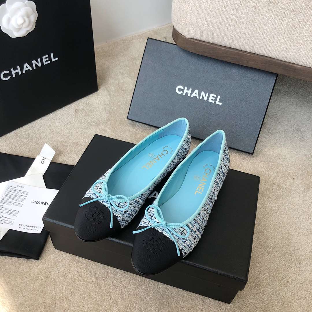 Ch**el Ballet Flats Blue For Women