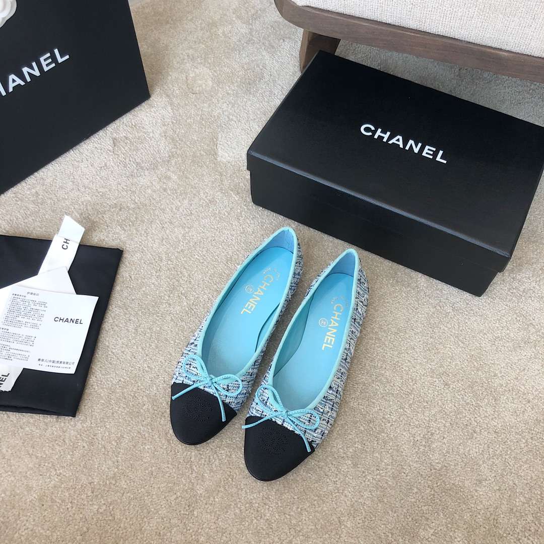 Ch**el Ballet Flats Blue For Women