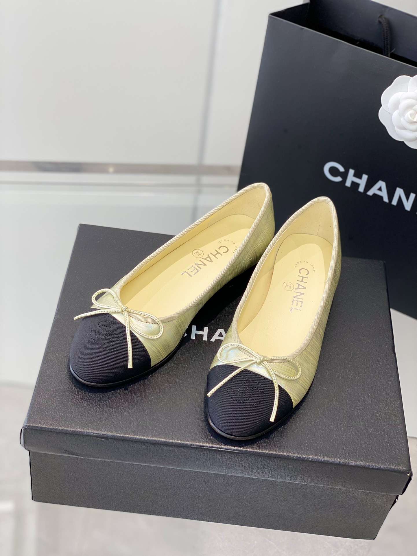 Ch**el Ballet Flats Cream For Women