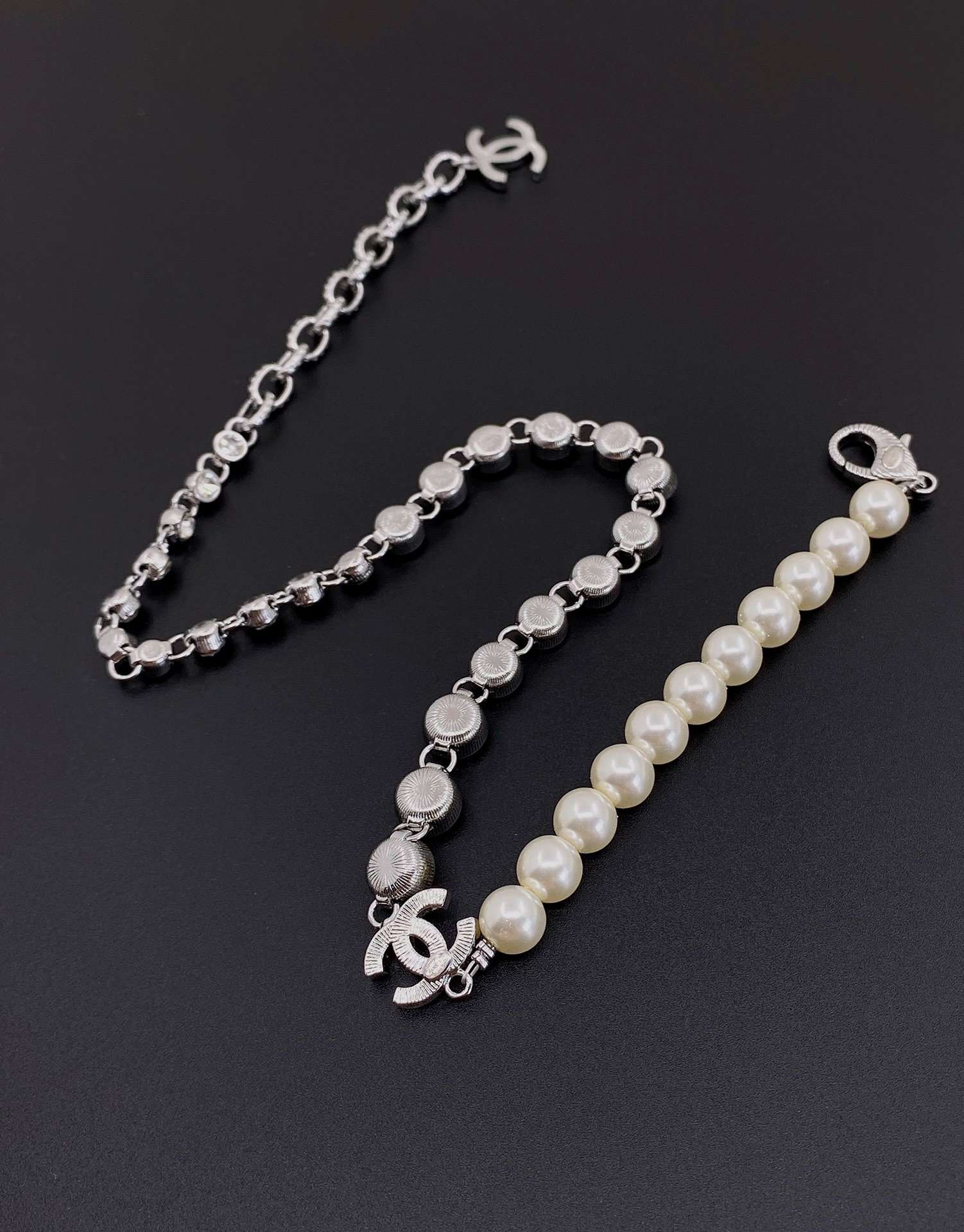 Ch**el Chain Pearl Necklace White For Women