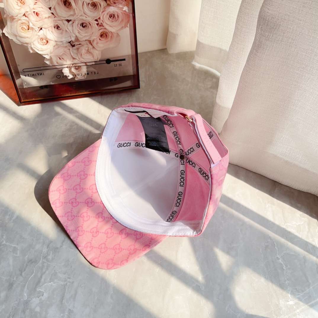 Gvc*1 GG Canvas Baseball Hat Pink For Women