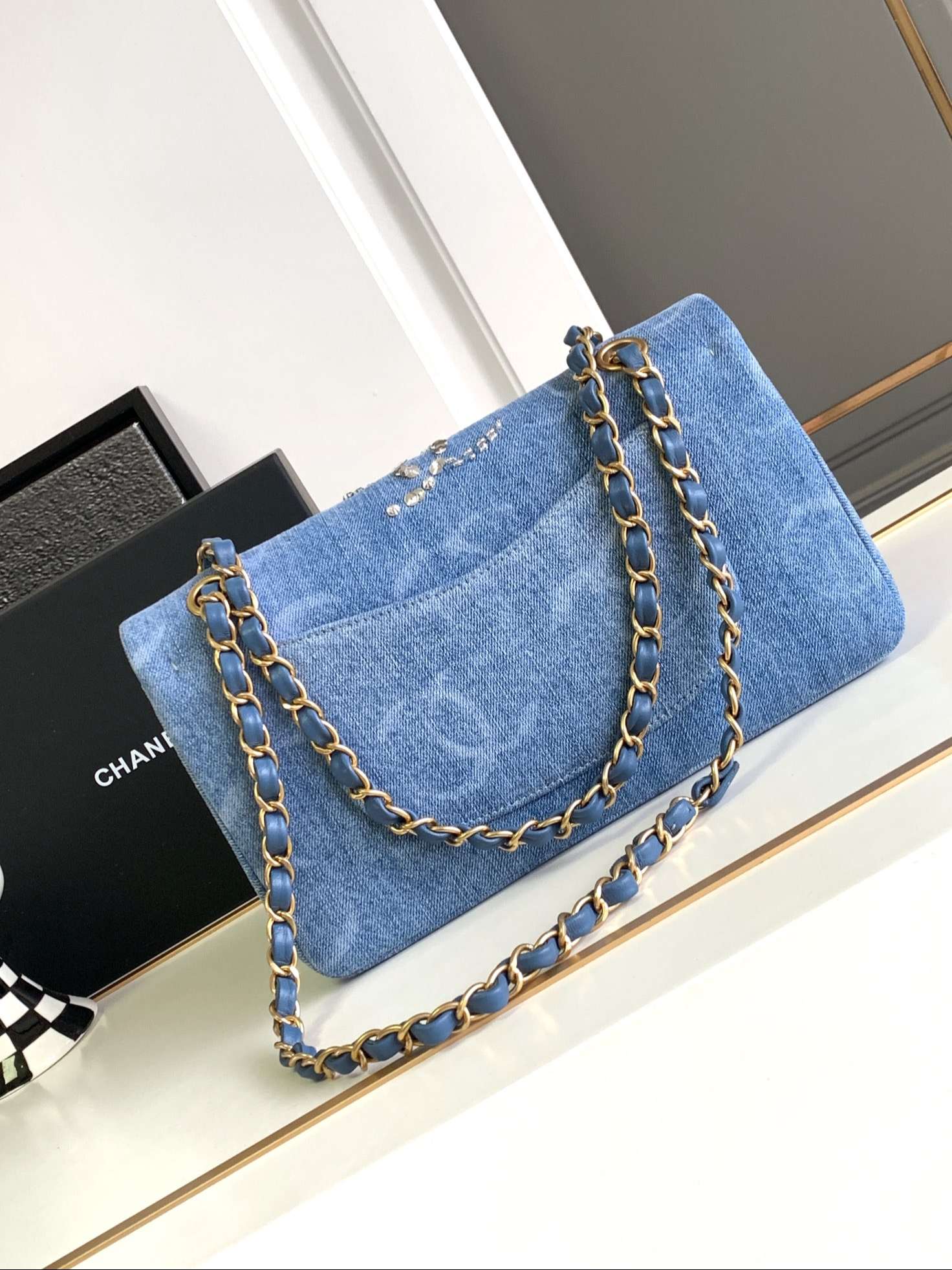 Ch**el Classic Handbags Blue For Women 25.5cm / 9.9in A01112