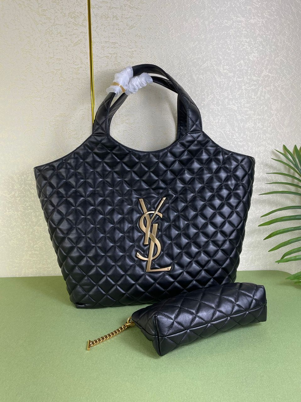 Sa1nt Lau*nt Icare Maxi Shopping Bag Black For Women 16.9in/43cm 698651AAANG1000