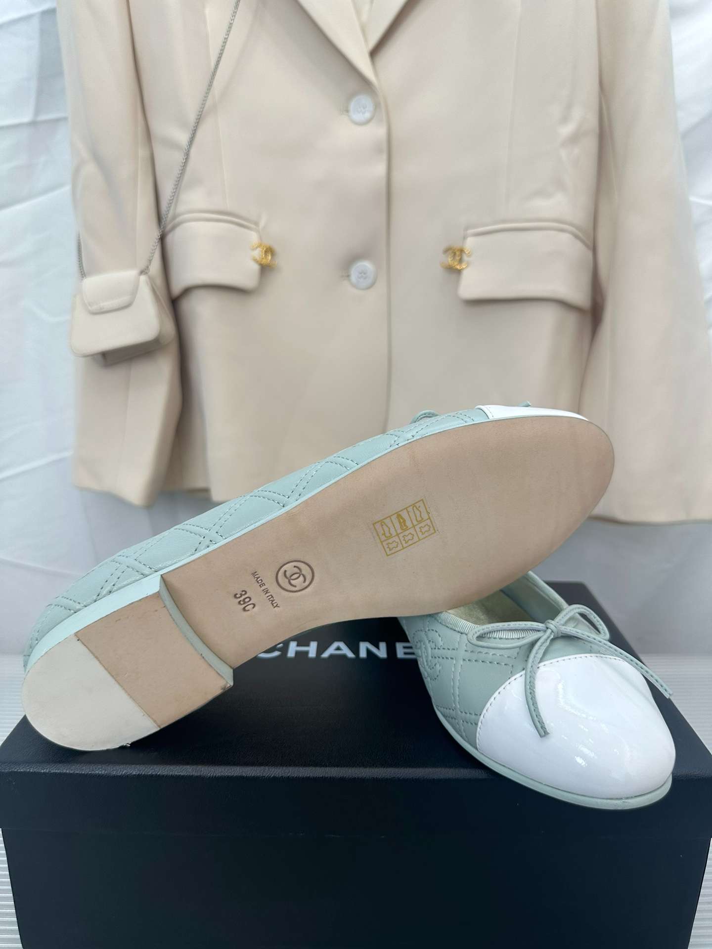 Ch**el Ballerina Logo Ballet Blue For Women