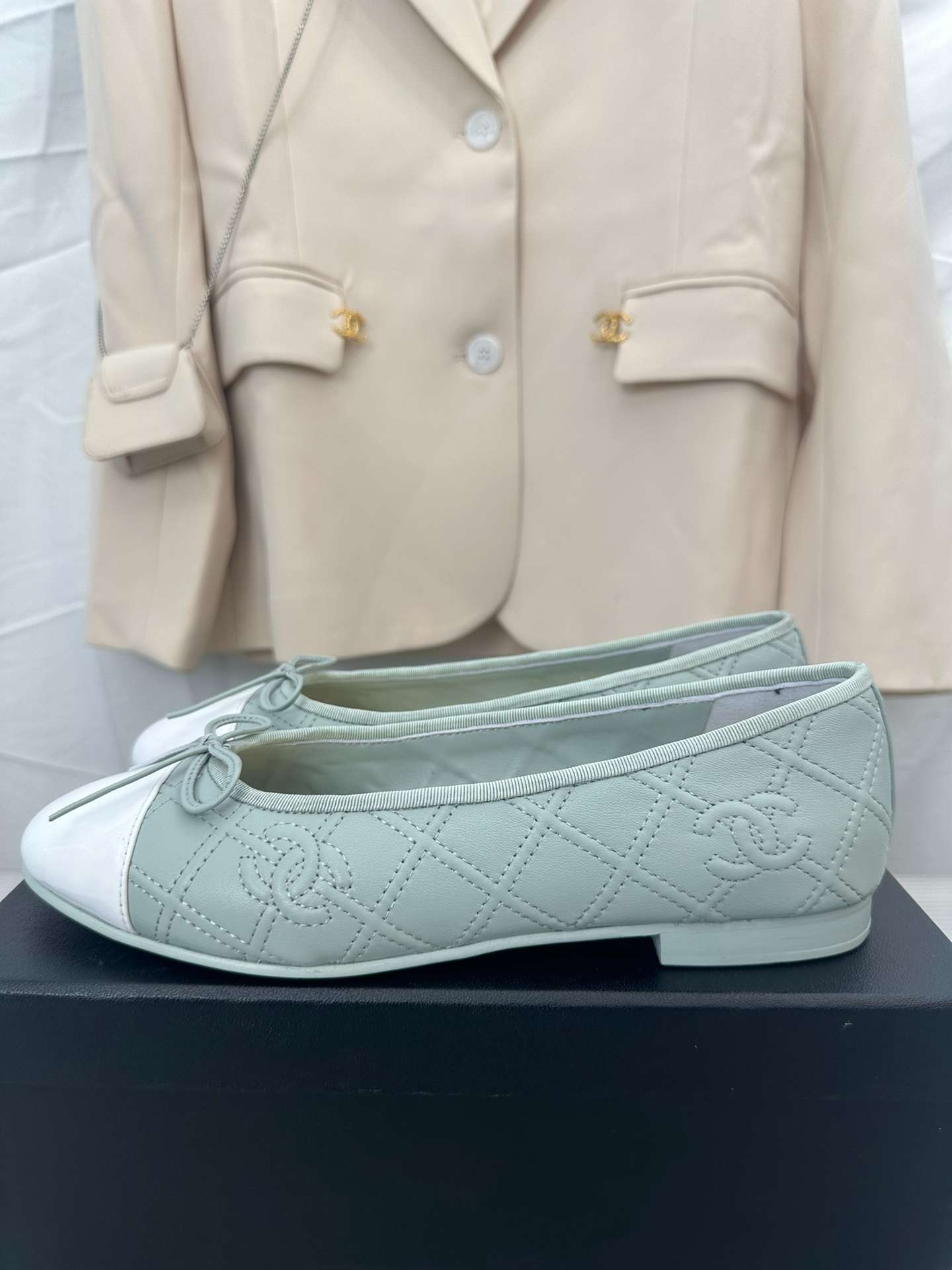 Ch**el Ballerina Logo Ballet Blue For Women