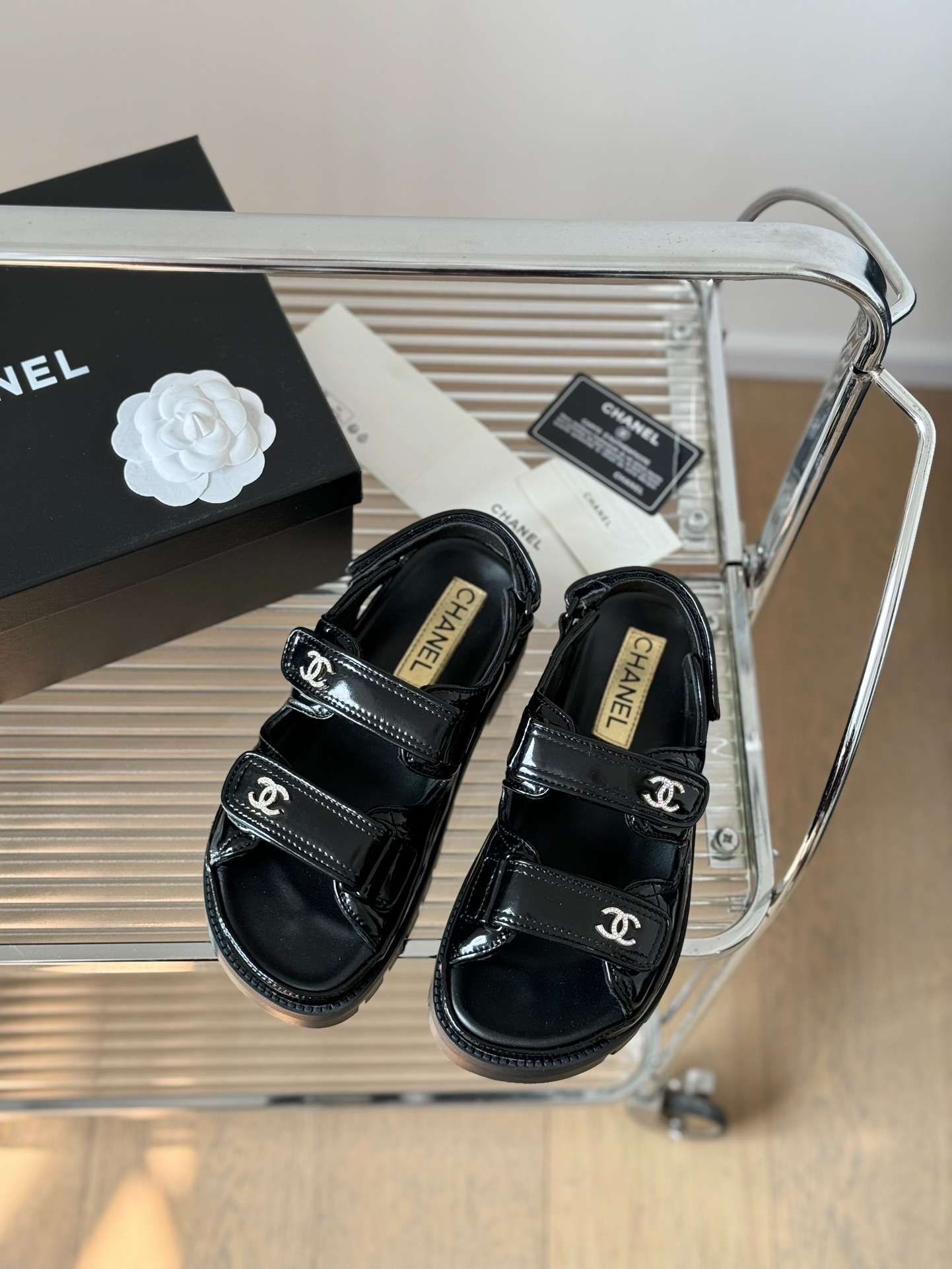 Ch**el Sandals Black For Women