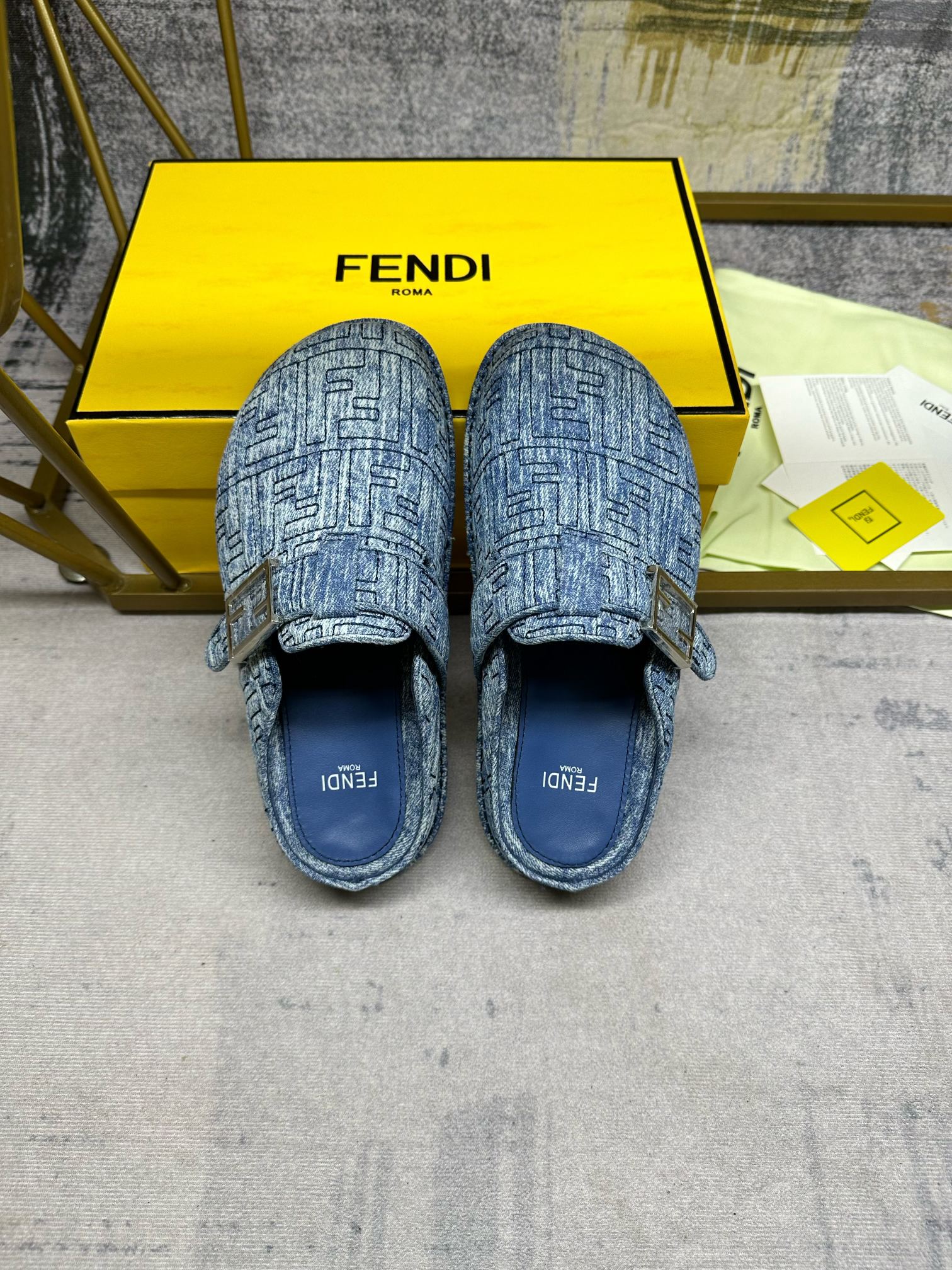 F**di Feel Mules Blue For Men