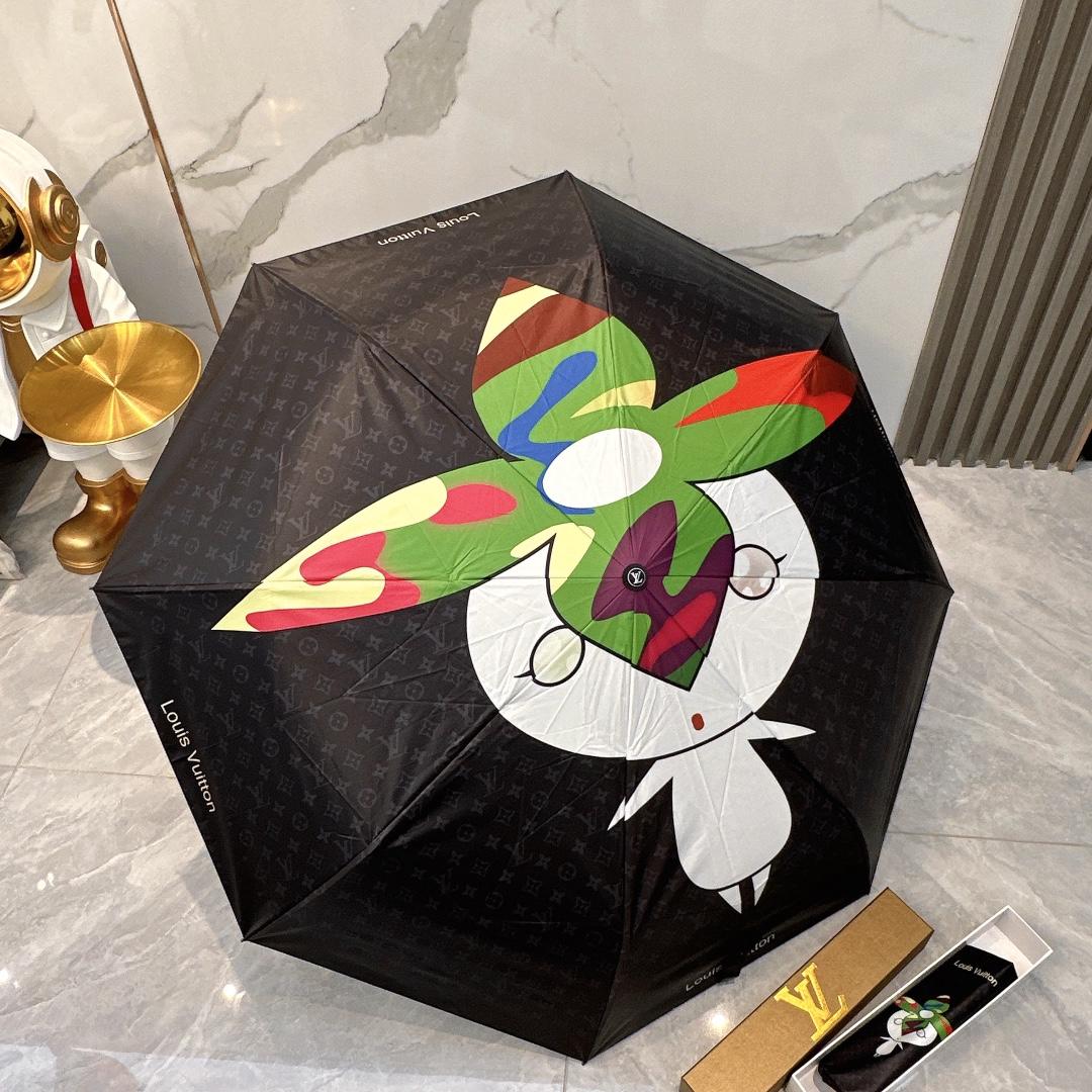 L0vis Vvtt0n Automatic Folding Umbrella Black