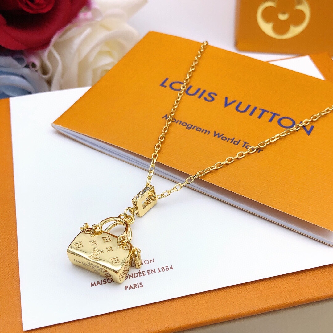 L0vis Vvtt0n Bag Necklace Gold For Women