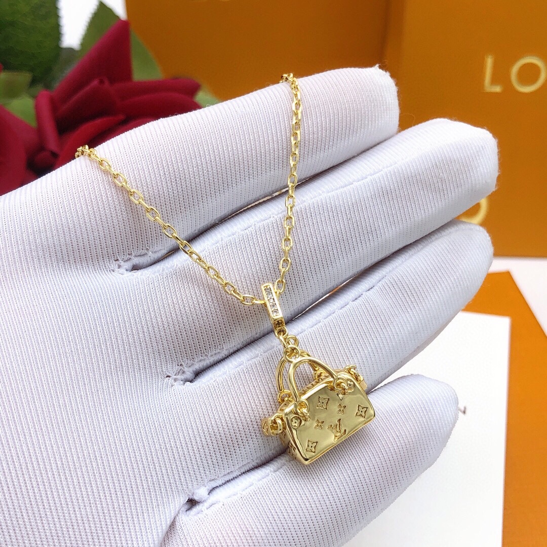 L0vis Vvtt0n Bag Necklace Gold For Women