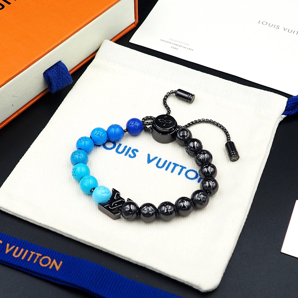 L0vis Vvtt0n Beads Bracelet Blue/Black For Women