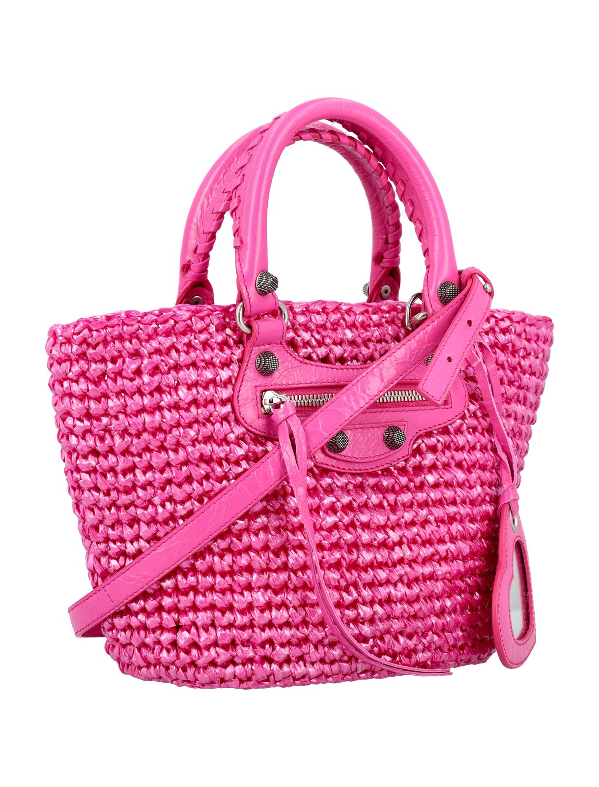 Ba1en*iaga Le Cagole Small Panier Tote Bag Pink For Women 11 Inches/ 28 Cm 7861872AA19
