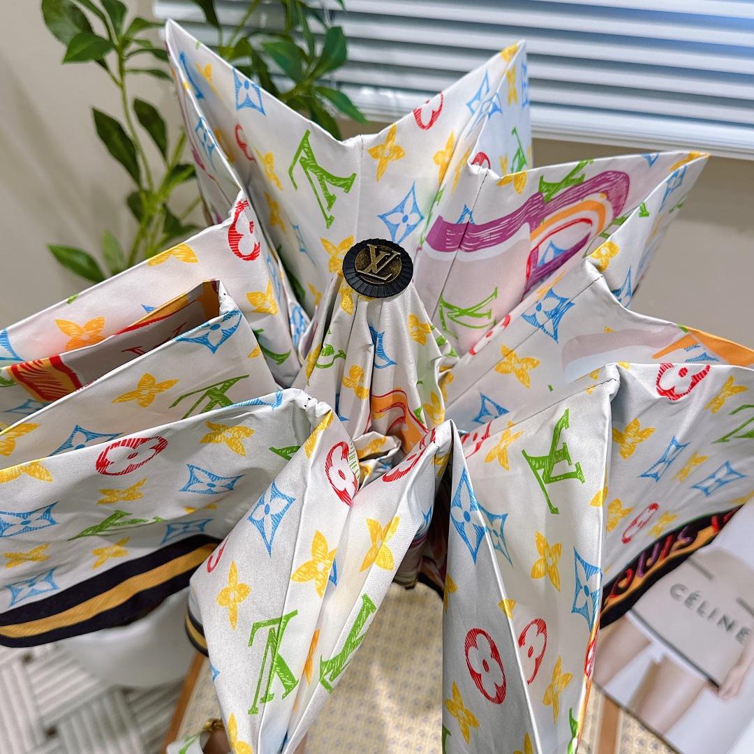 L0vis Vvtt0n Monogram Printed Umbrella White