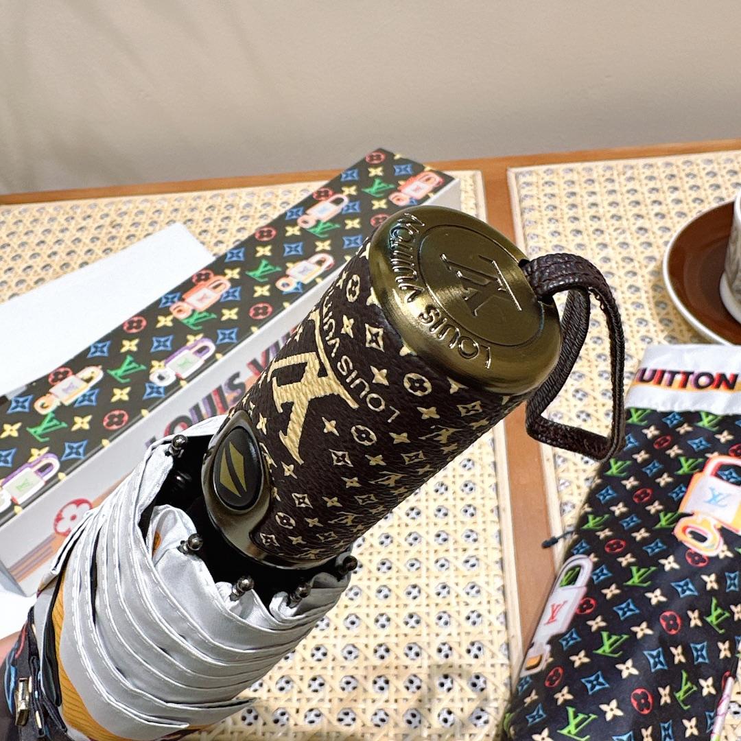 L0vis Vvtt0n Monogram Printed Umbrella Black