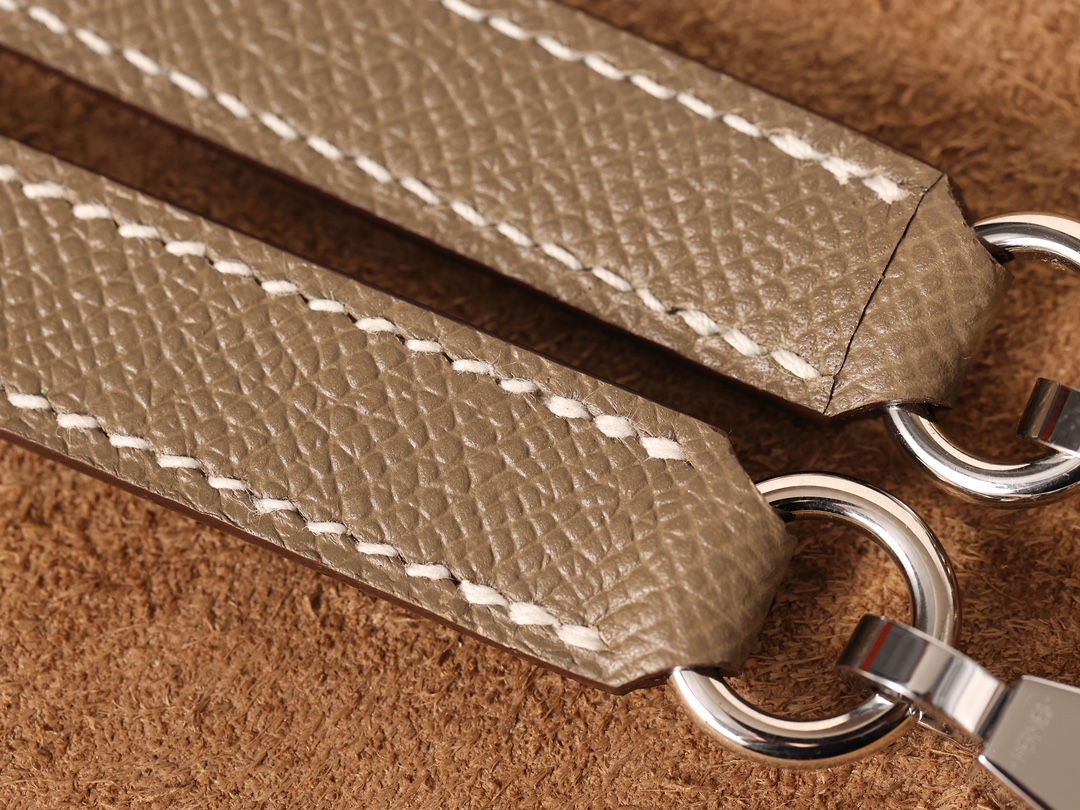 H**me5 Kelly Epsom Silver Tone Lock Bag Grey For Women 9,8in/25cm