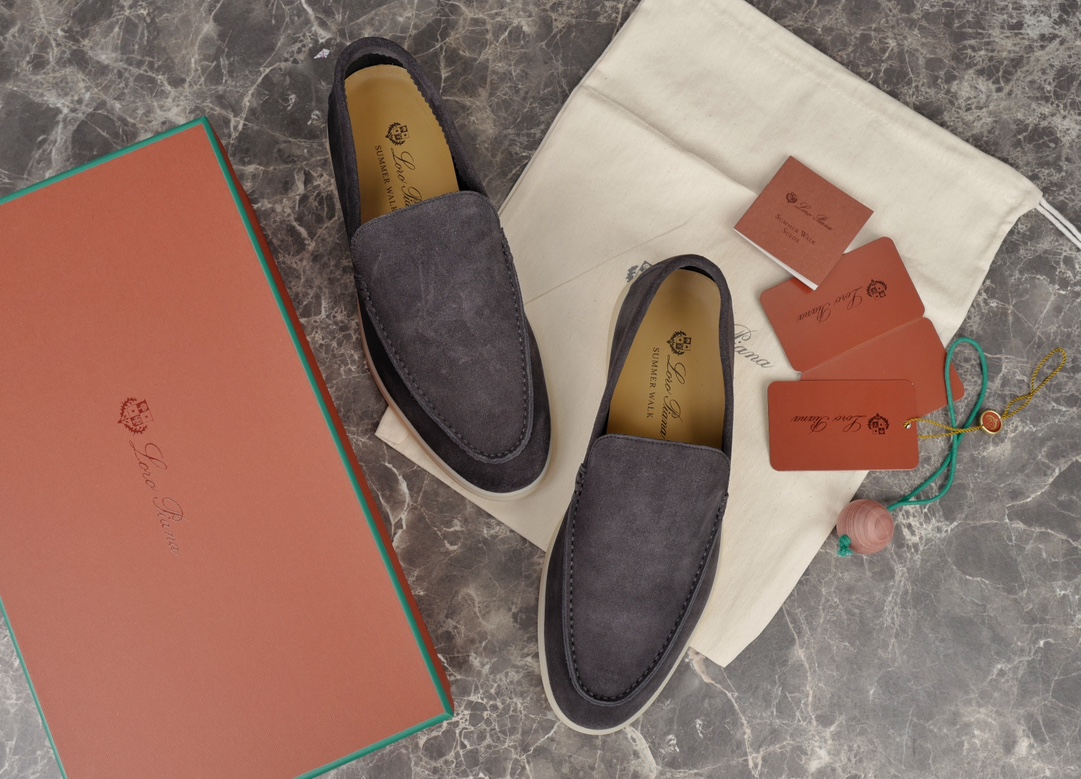 L0r0 P1ana Summer Walk Loafers Caviar For Men FAE8124_MB97