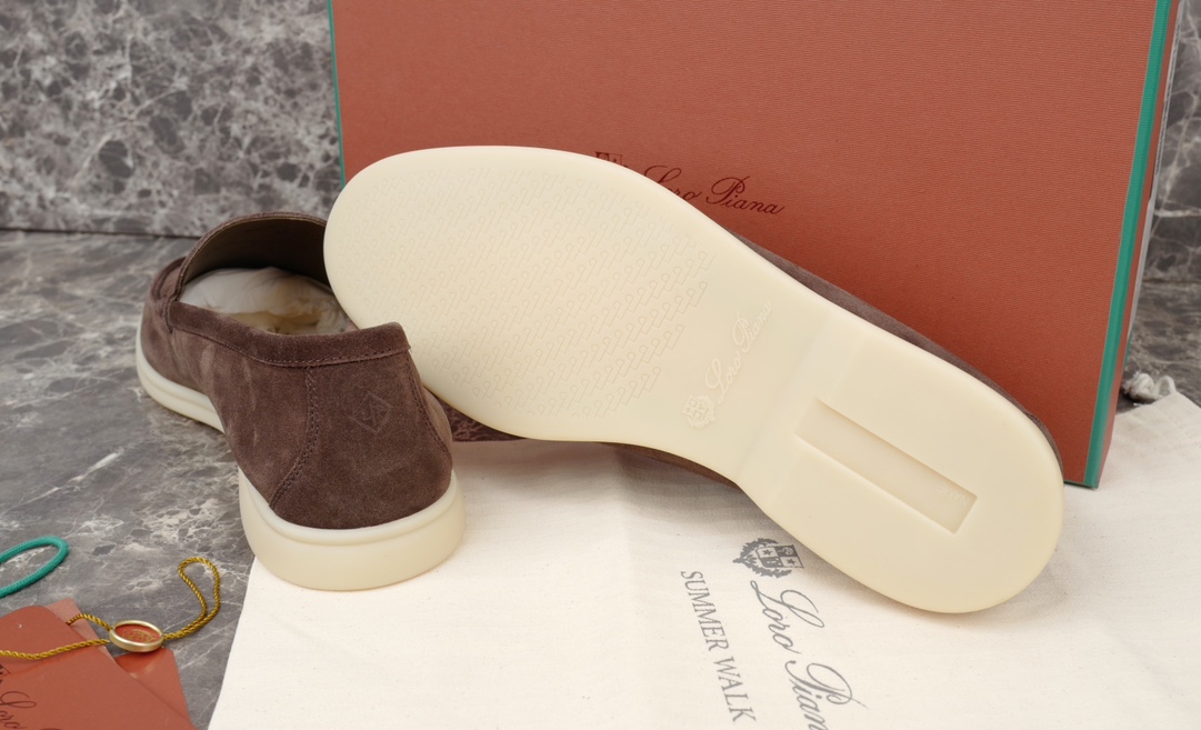 L0r0 P1ana Summer Walk Loafers Dark Brown For Men FAE8124