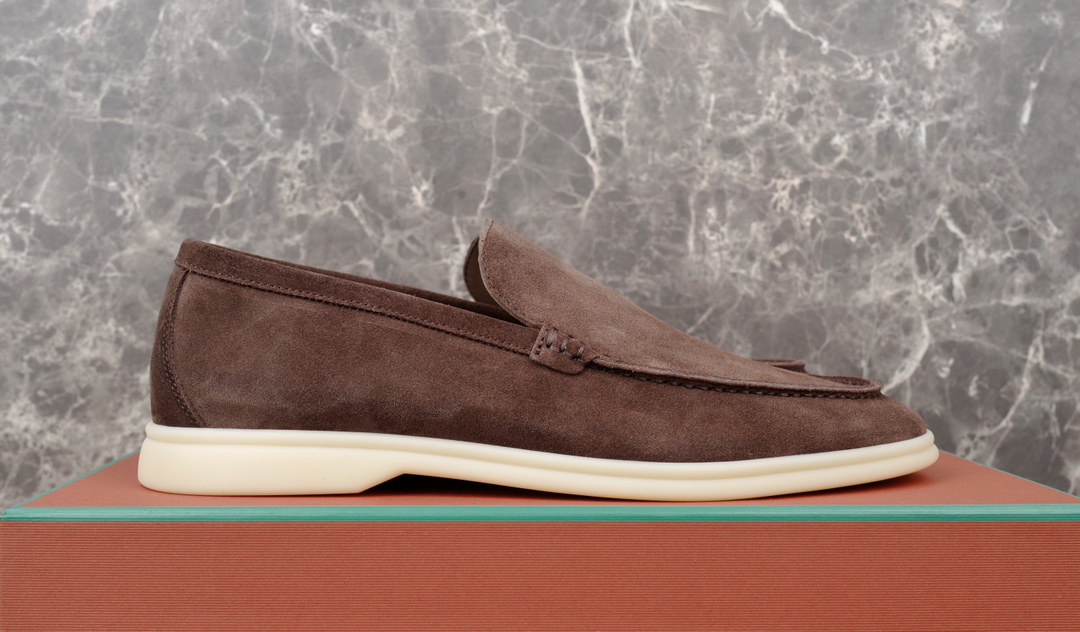 L0r0 P1ana Summer Walk Loafers Dark Brown For Men FAE8124