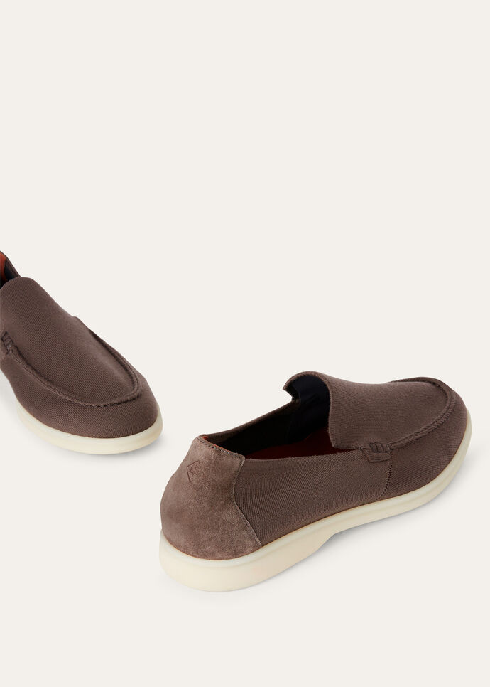 L0r0 P1ana Summer Knitted Loafers Brown For Men FAE8127